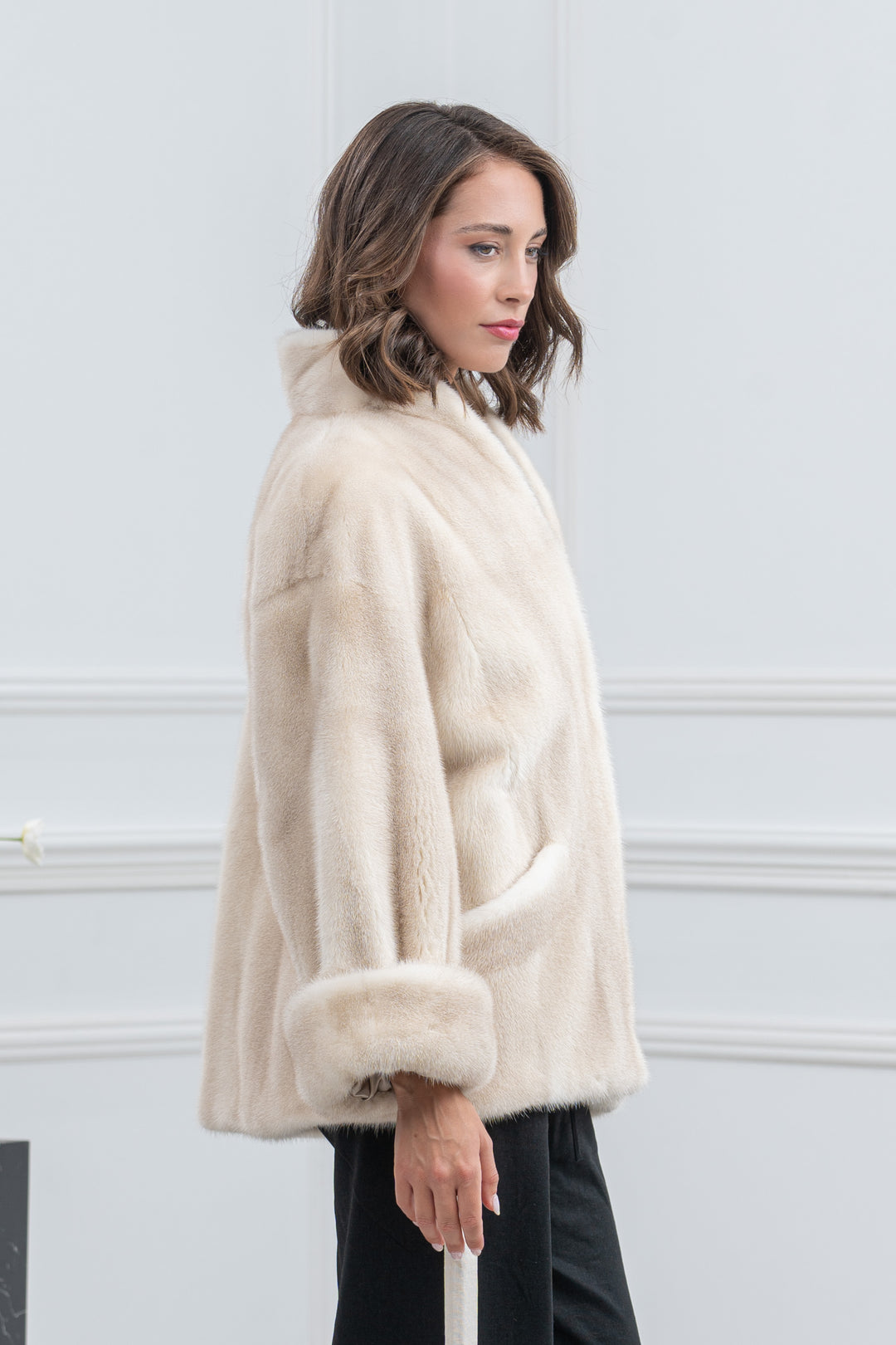 Cinnamon Mink Fur Short Jacket - Women&