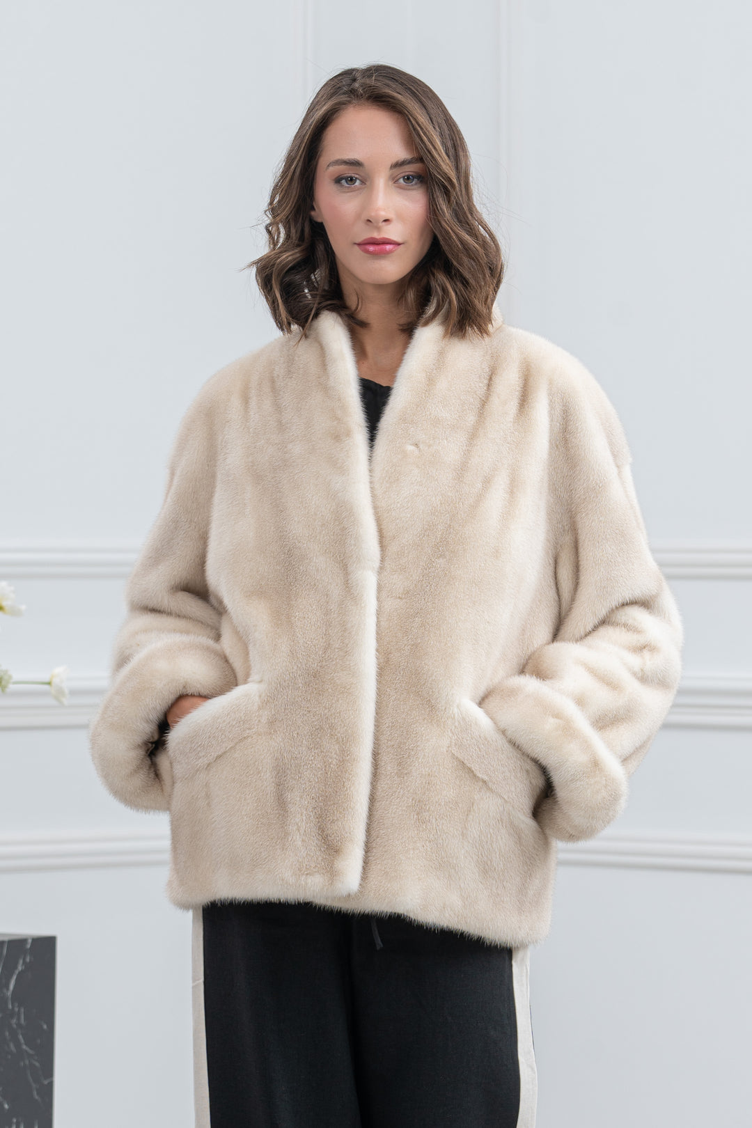 Cinnamon Mink Fur Short Jacket - Women&