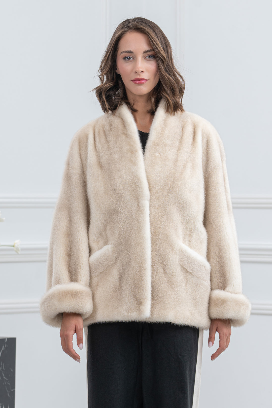 Cinnamon Mink Fur Short Jacket - Women&