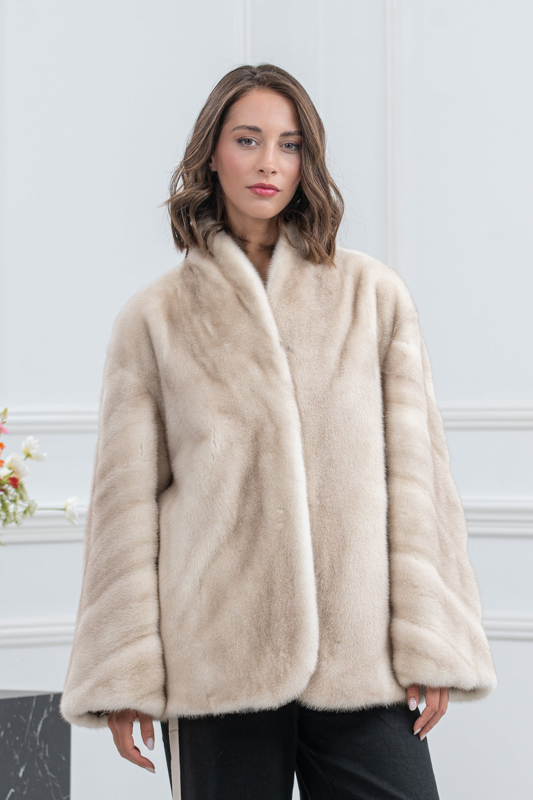 Cinnamon Mink Fur Short Jacket - Women&