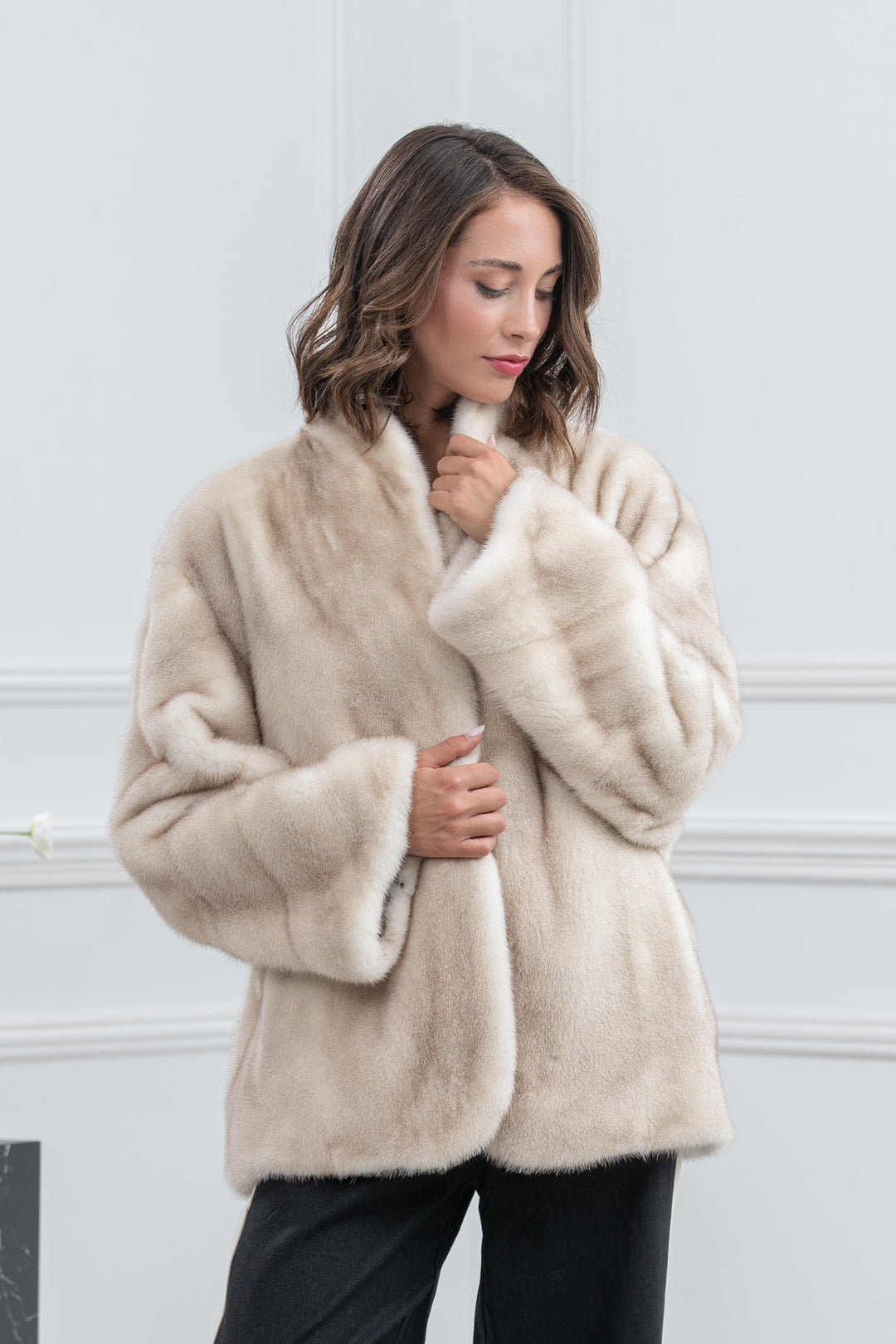 Cinnamon Mink Fur Short Jacket - Women&