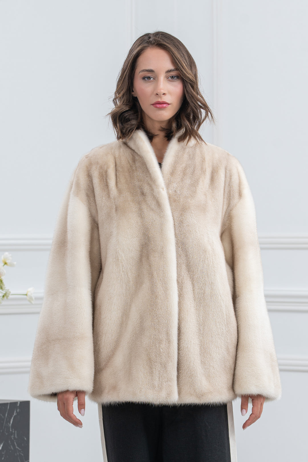 Cinnamon Mink Fur Short Jacket - Women&