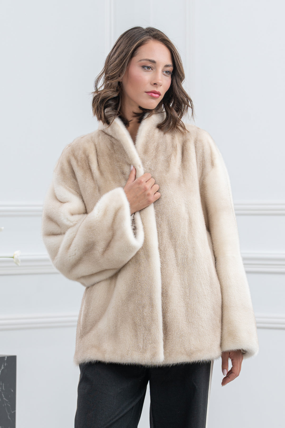 Cinnamon Mink Fur Short Jacket - Women&