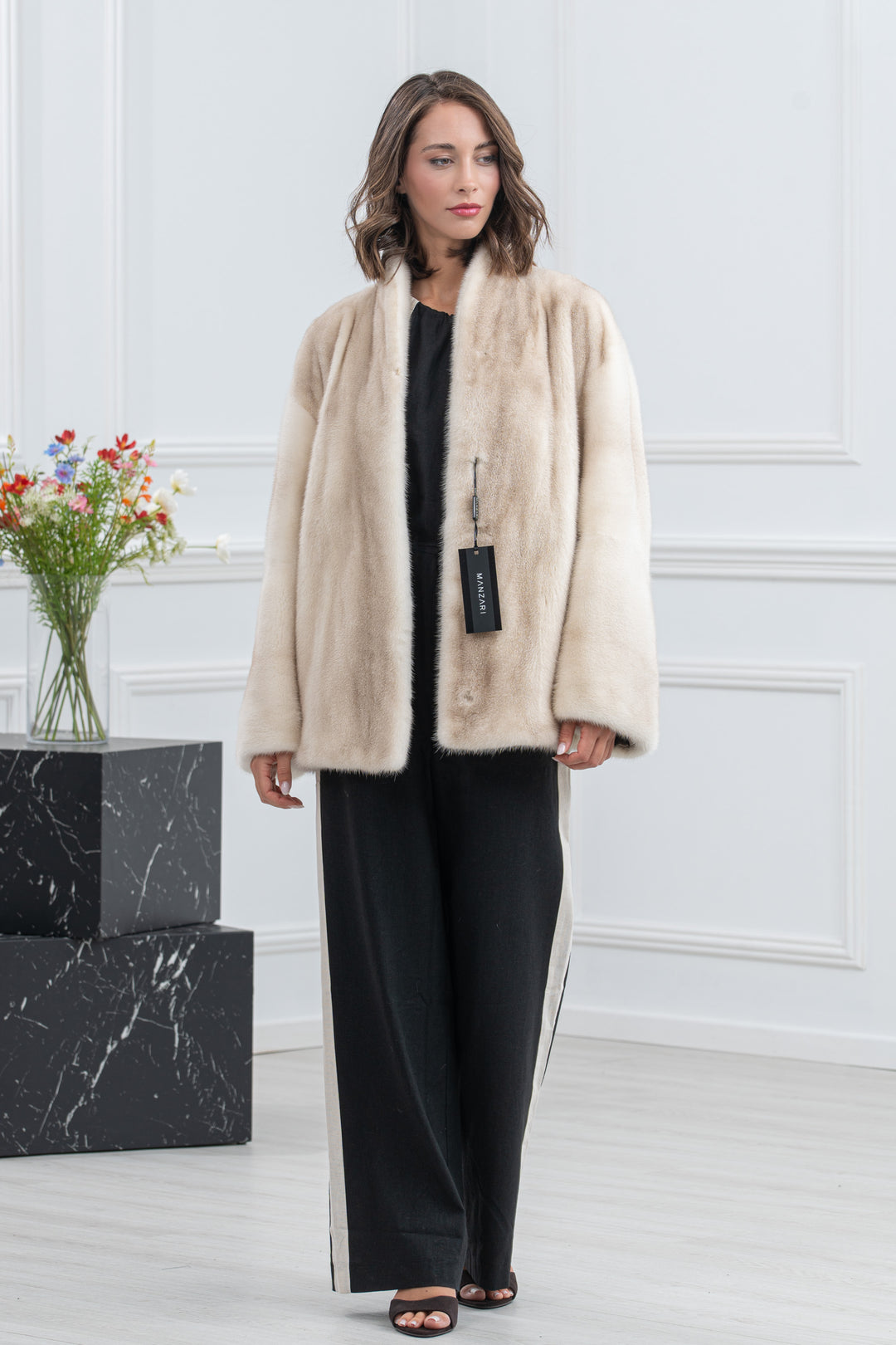 Cinnamon Mink Fur Short Jacket - Women&