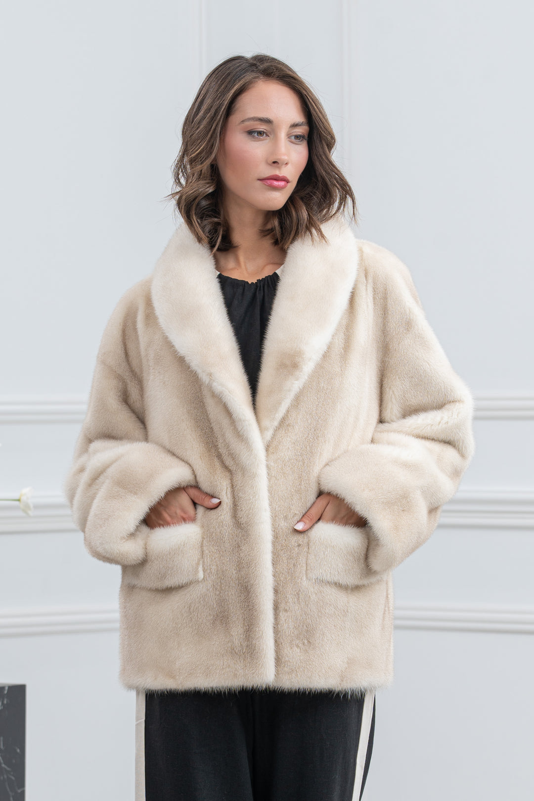 Cinnamon Mink Fur Short Jacket - Women&