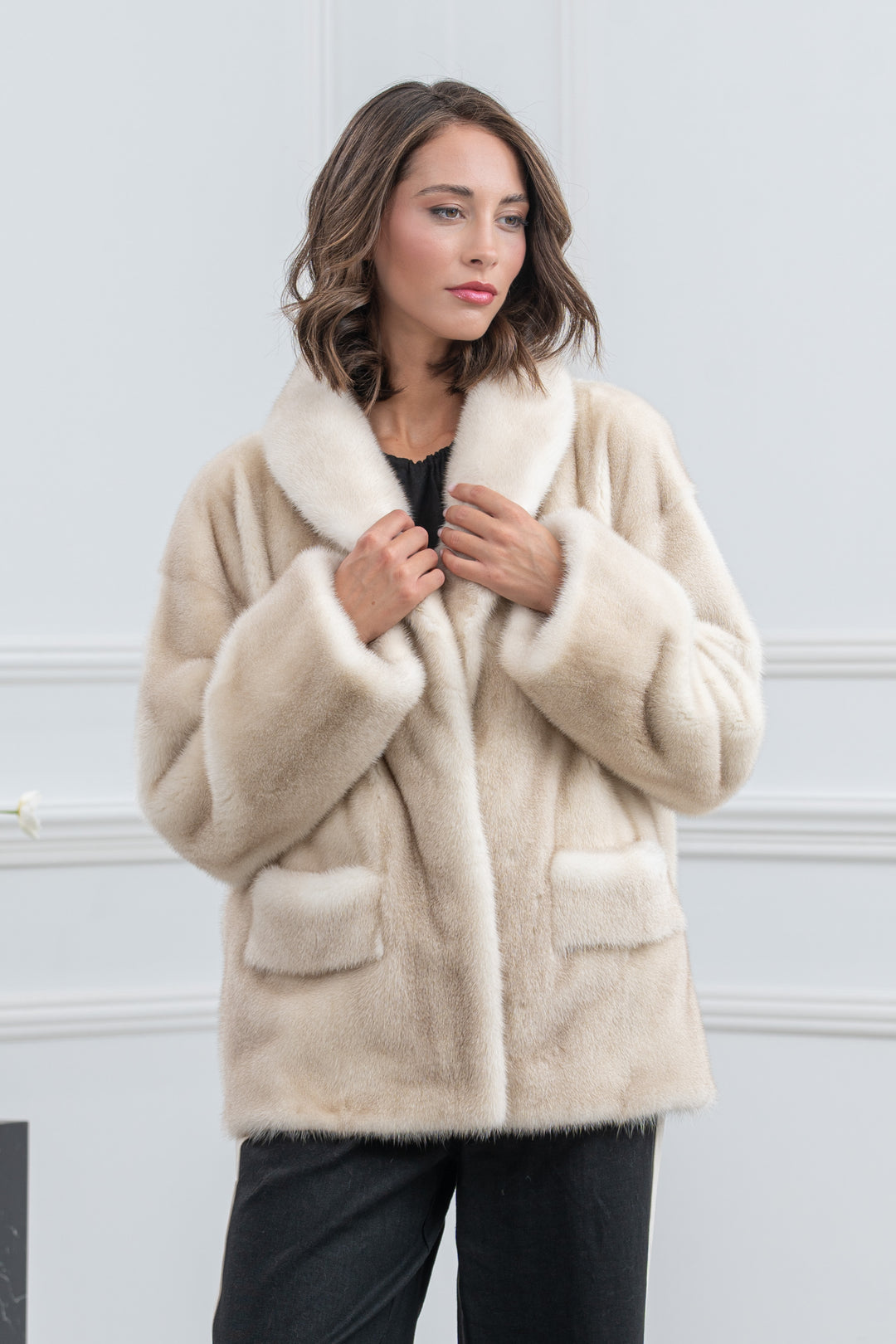 Cinnamon Mink Fur Short Jacket - Women&