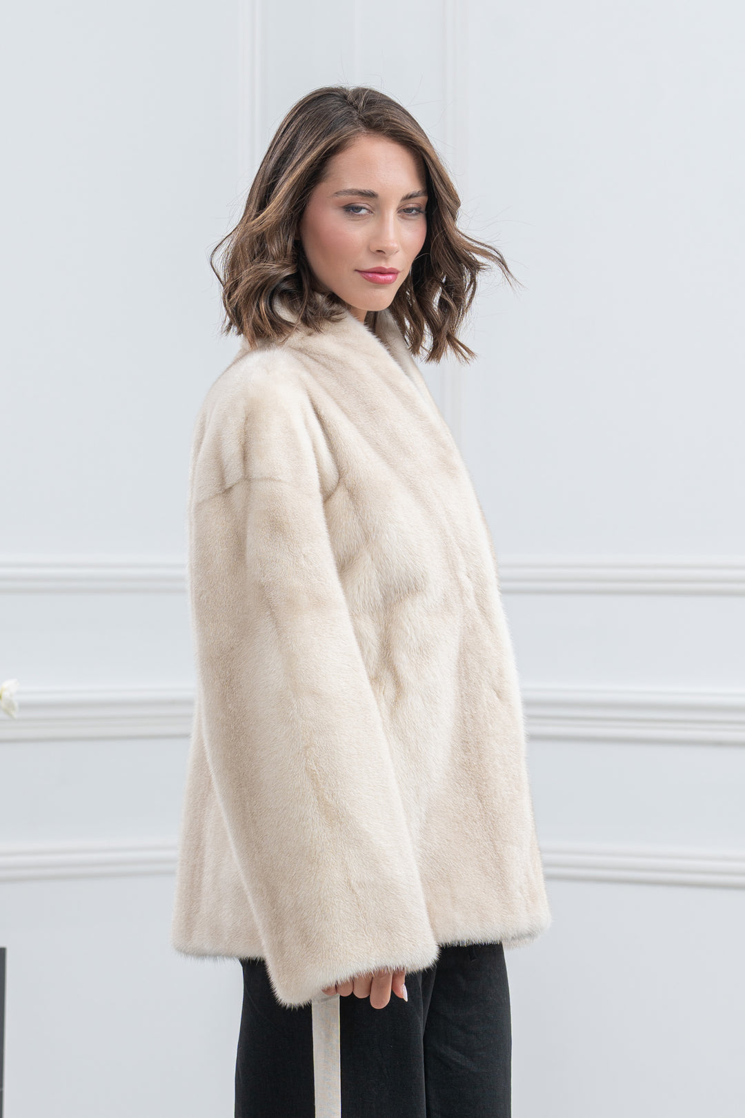 Cinnamon Mink Fur Short Jacket - Women&