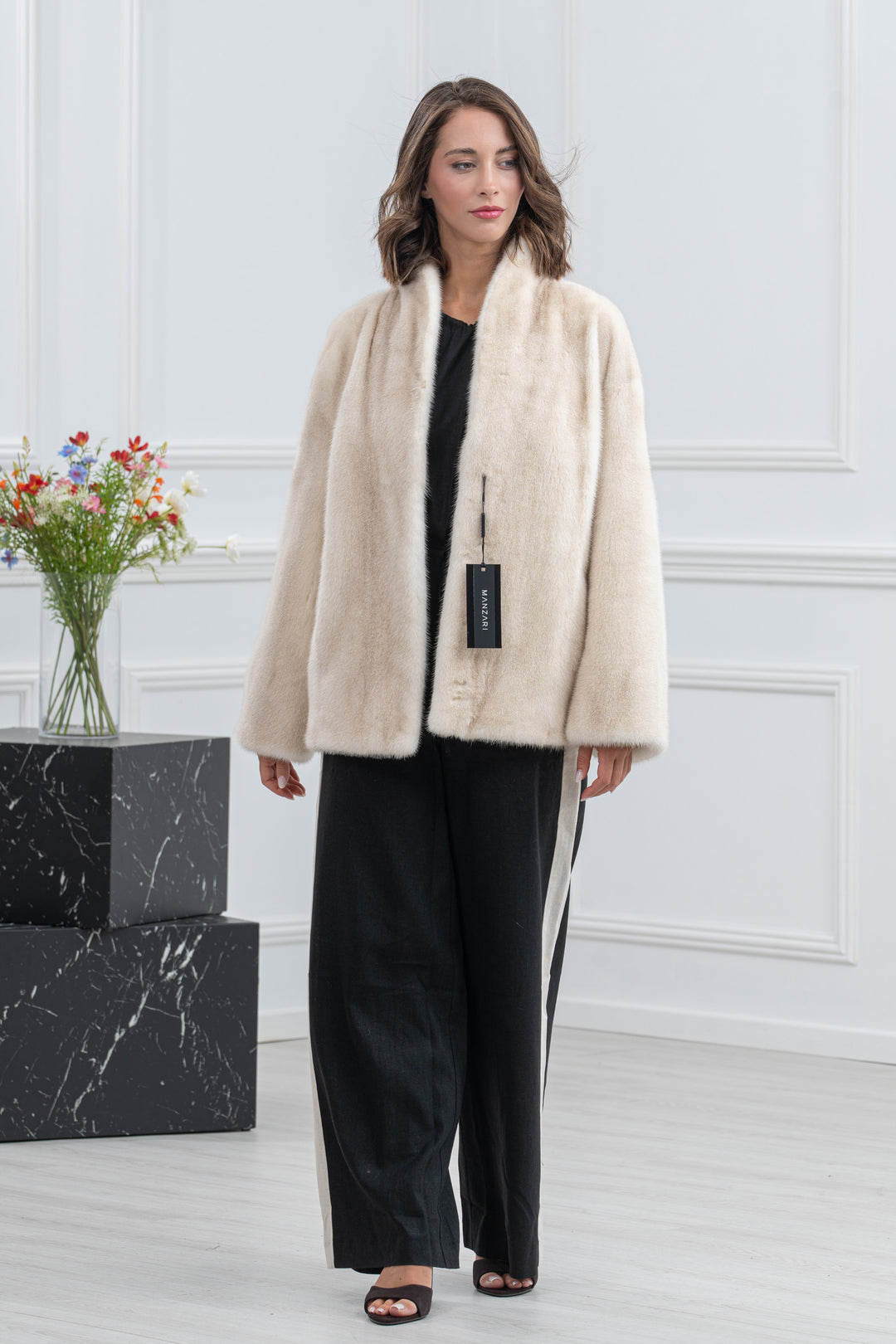 Cinnamon Mink Fur Short Jacket - Women&