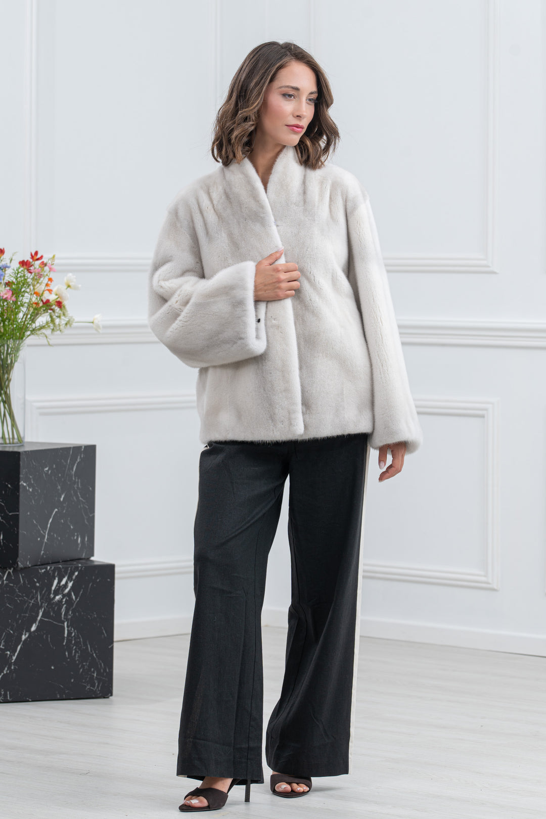 Violet Mink Fur Short Jacket - Women&