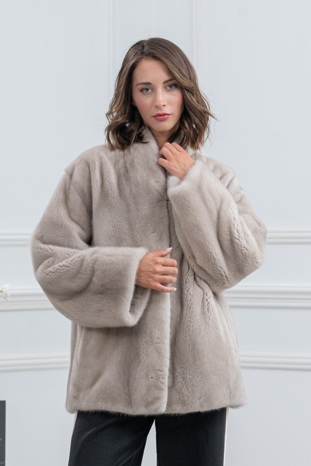Pearl Blue Mink Fur Short Jacket - Women&