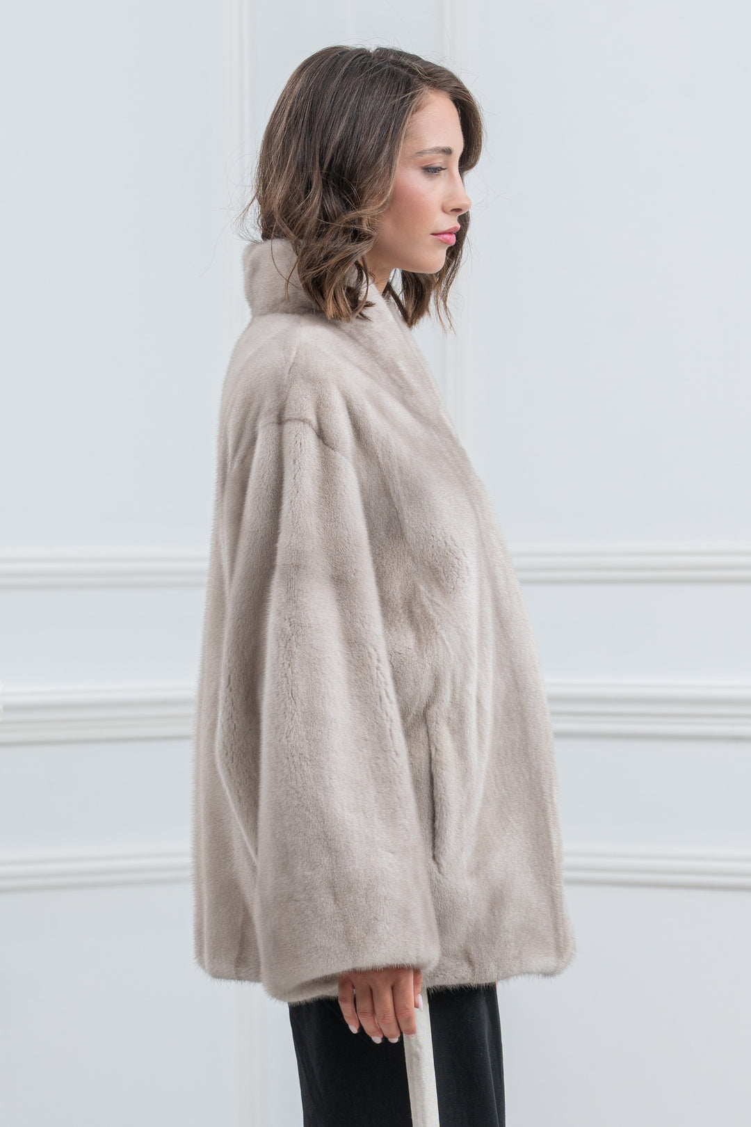 Pearl Blue Mink Fur Short Jacket - Women&
