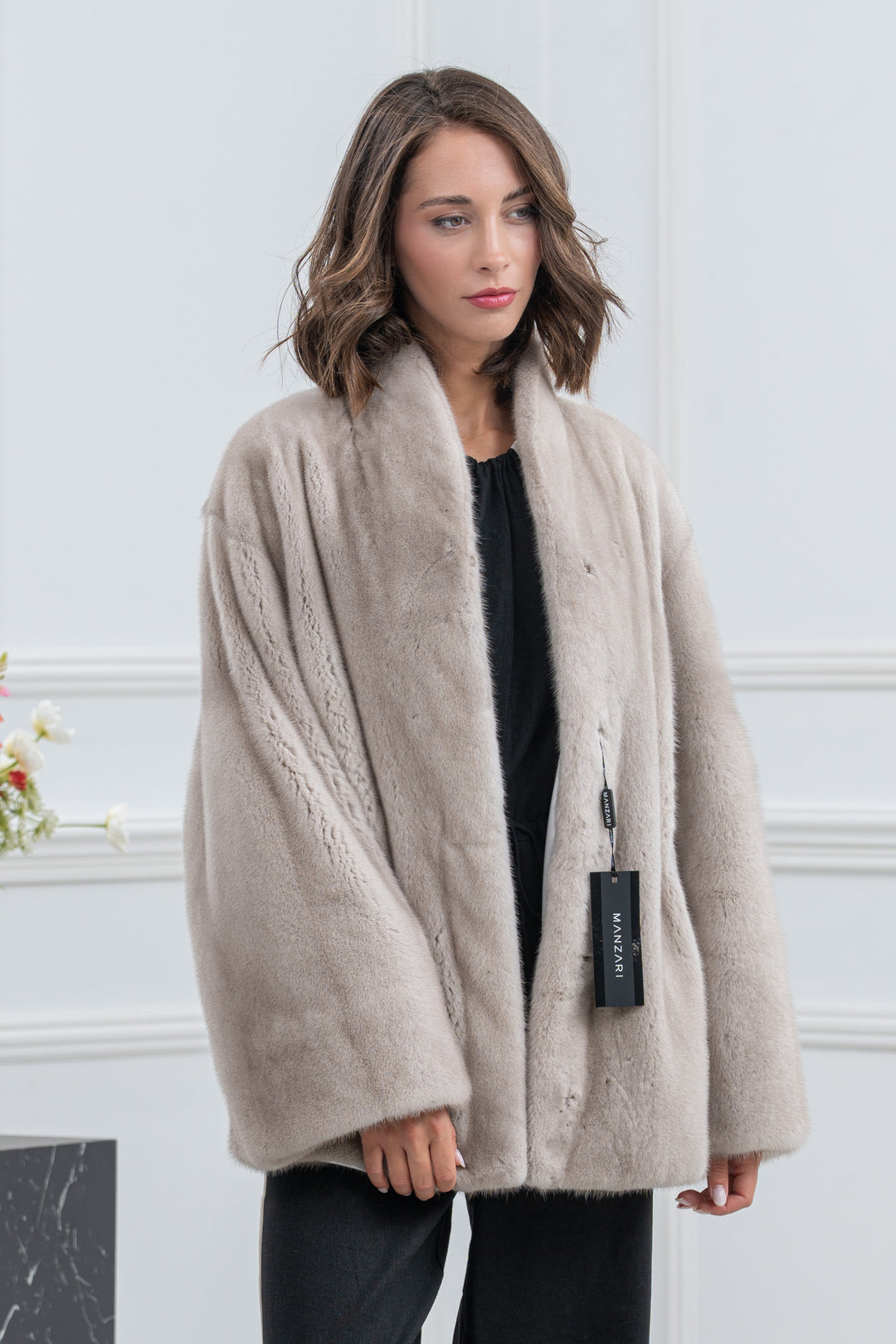 Pearl Blue Mink Fur Short Jacket - Women&
