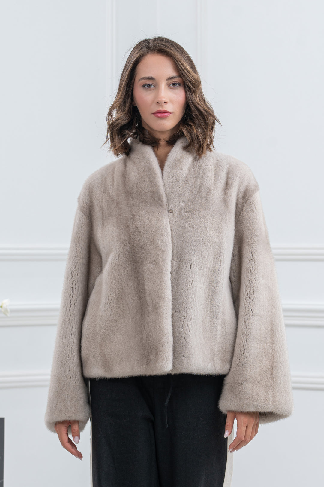 Pearl Blue Mink Fur Short Jacket - Women&