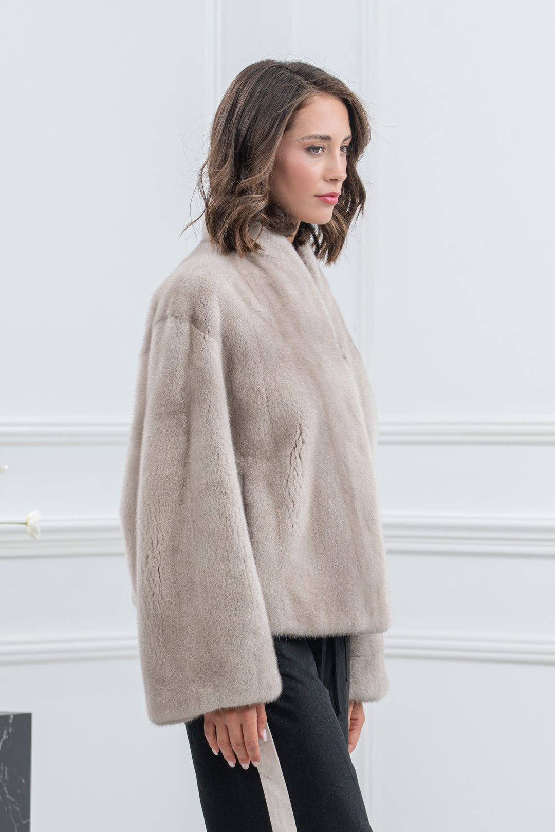 Pearl Blue Mink Fur Short Jacket - Women&