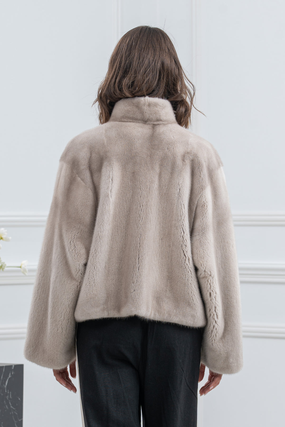 Pearl Blue Mink Fur Short Jacket - Women&