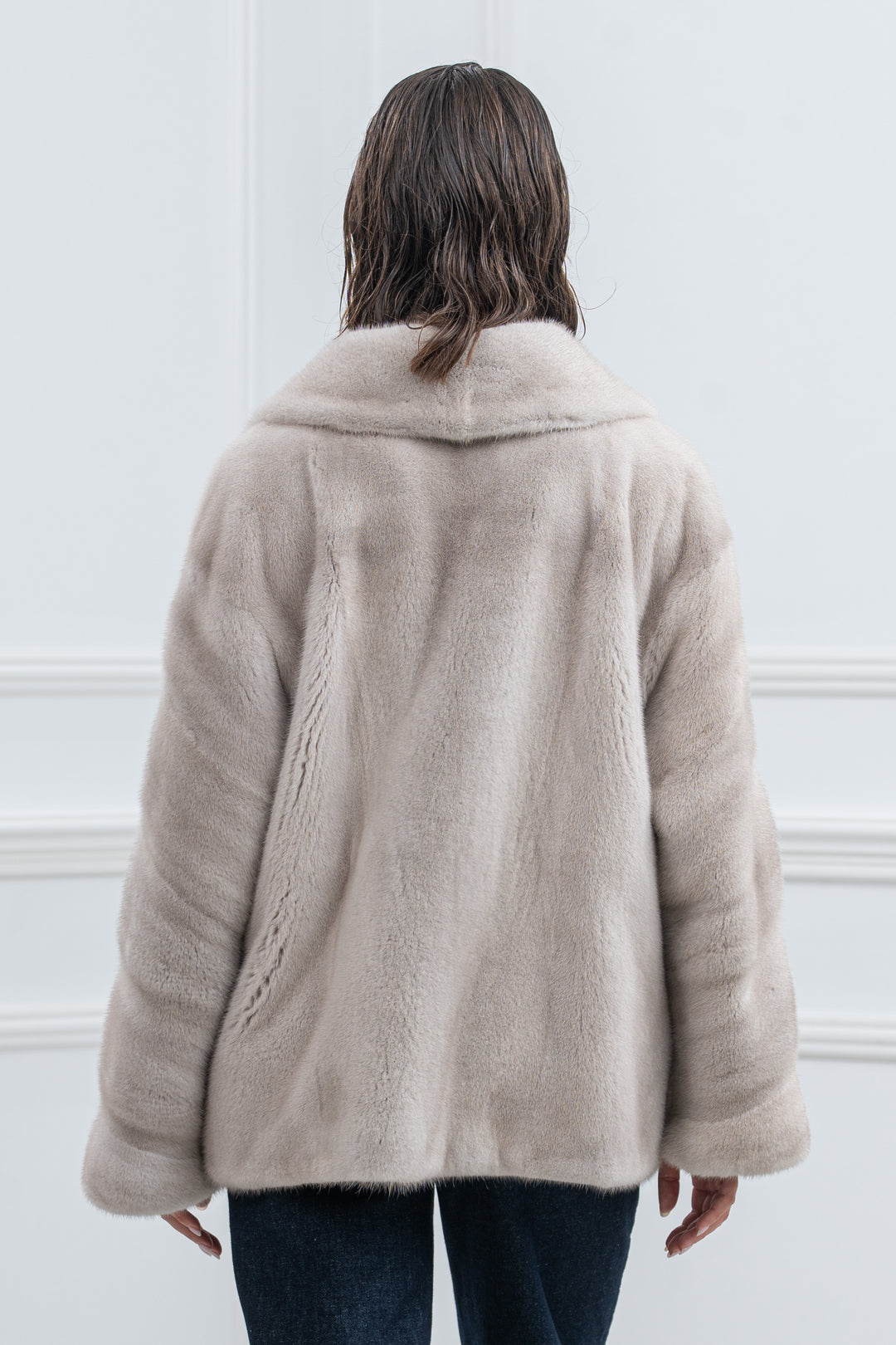 Pearl Blue Mink Fur Short Jacket - Women&