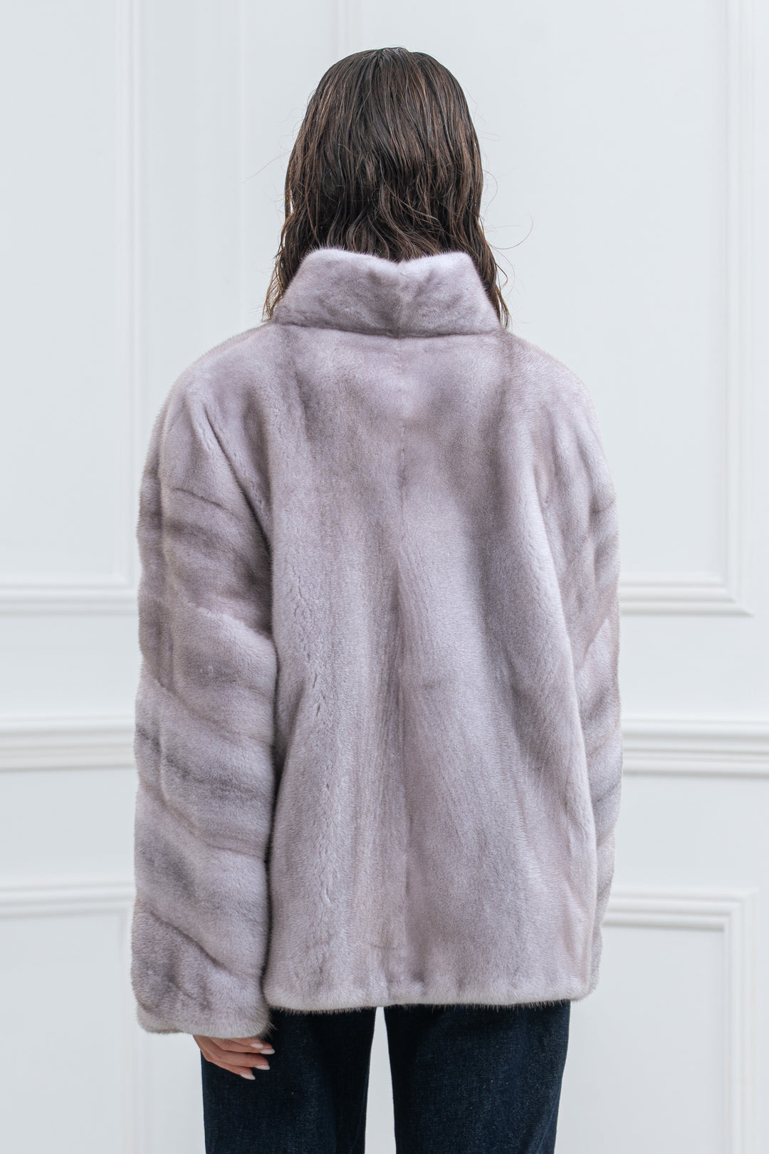 Silver Blue Mink Fur Short Jacket - Women&