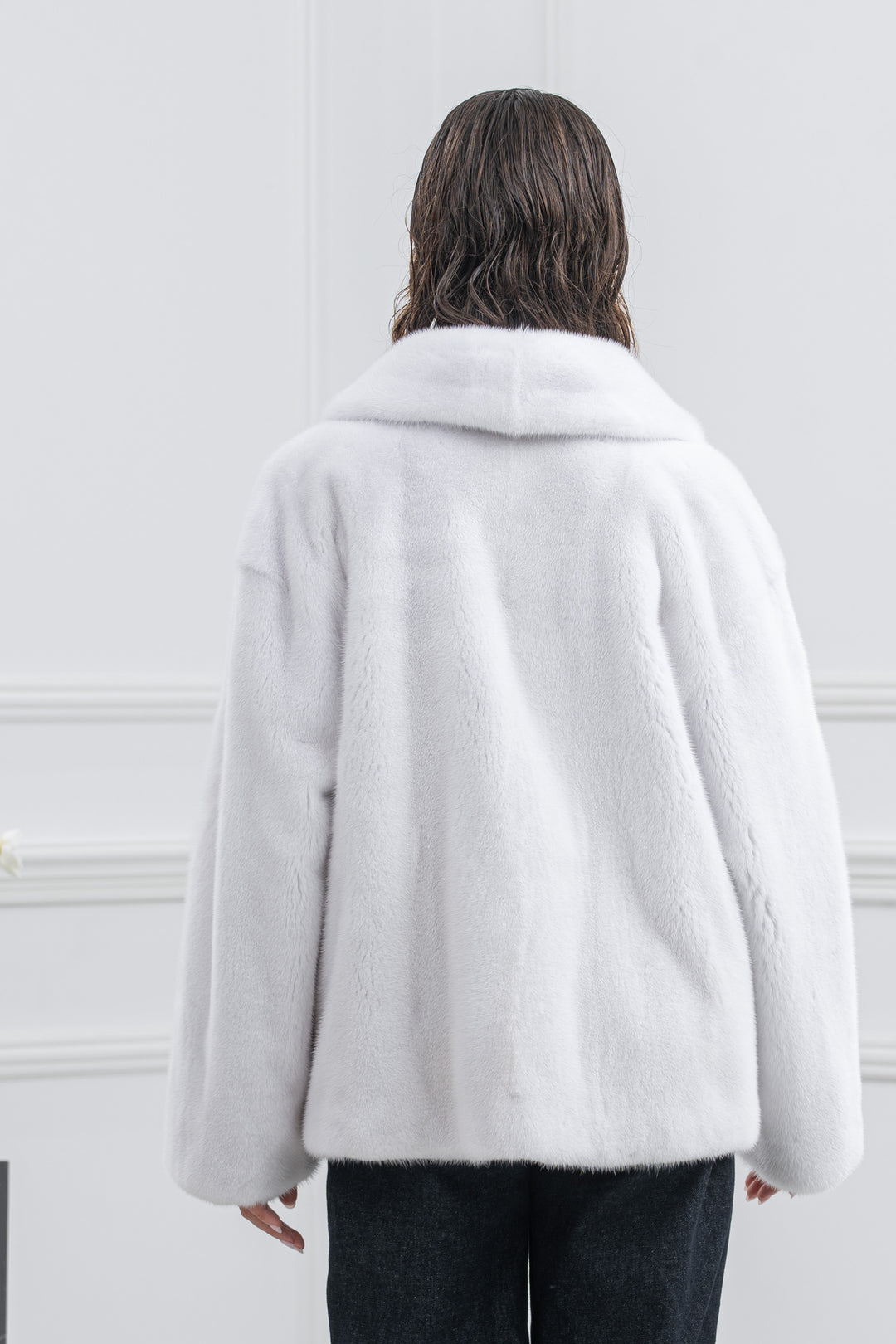 White Mink Fur Short Jacket - Women&