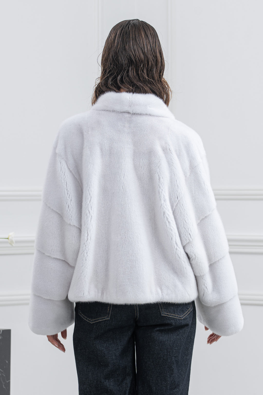 White Mink Fur Short Jacket - Women&