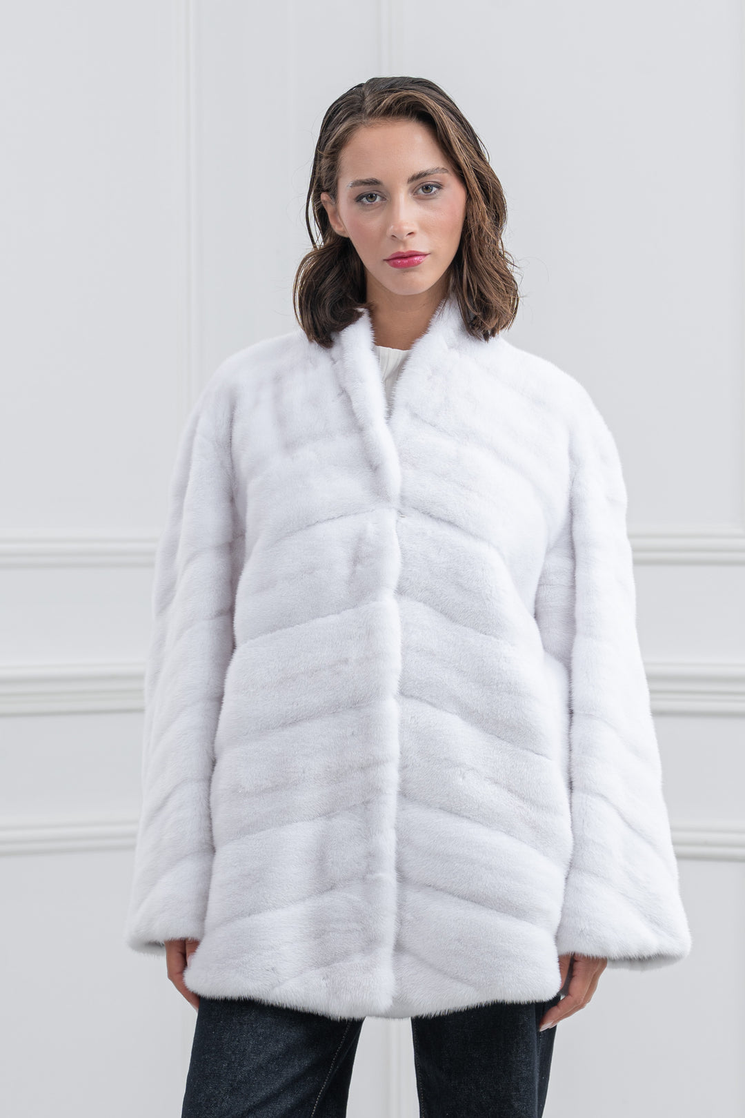 White Mink Fur Short Jacket - Women&