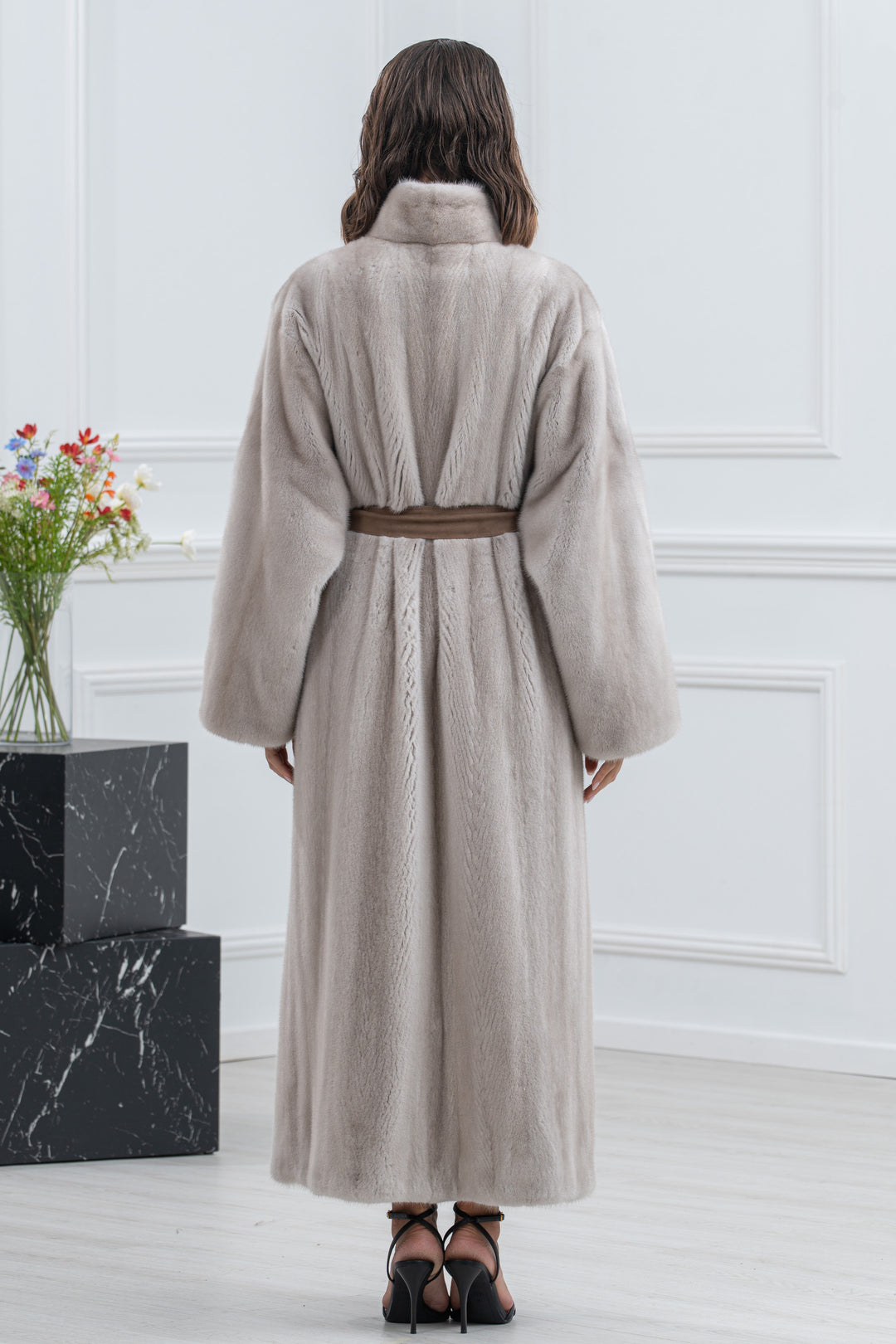 Pearl Blue Mink Fur Coat - Women&