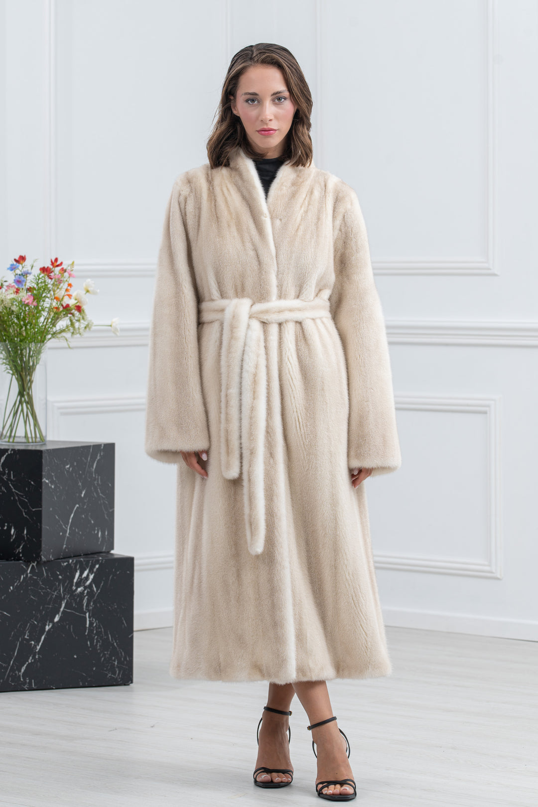 Cinnamon Mink Fur Coat - Women&