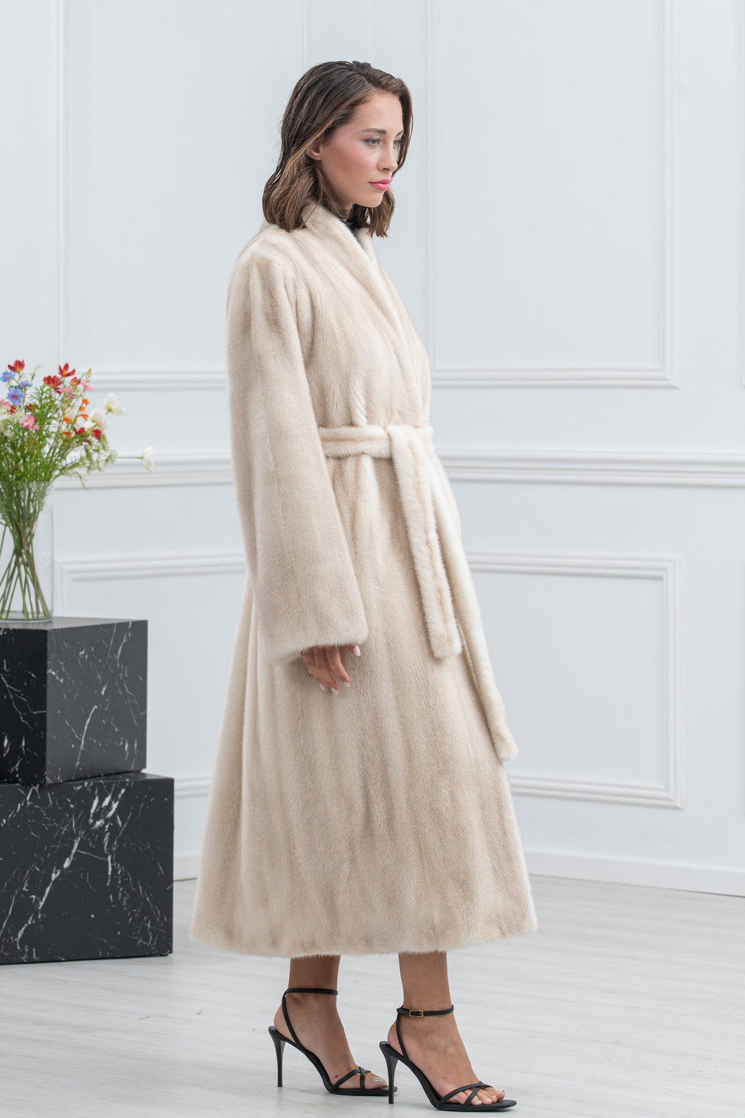 Cinnamon Mink Fur Coat - Women&