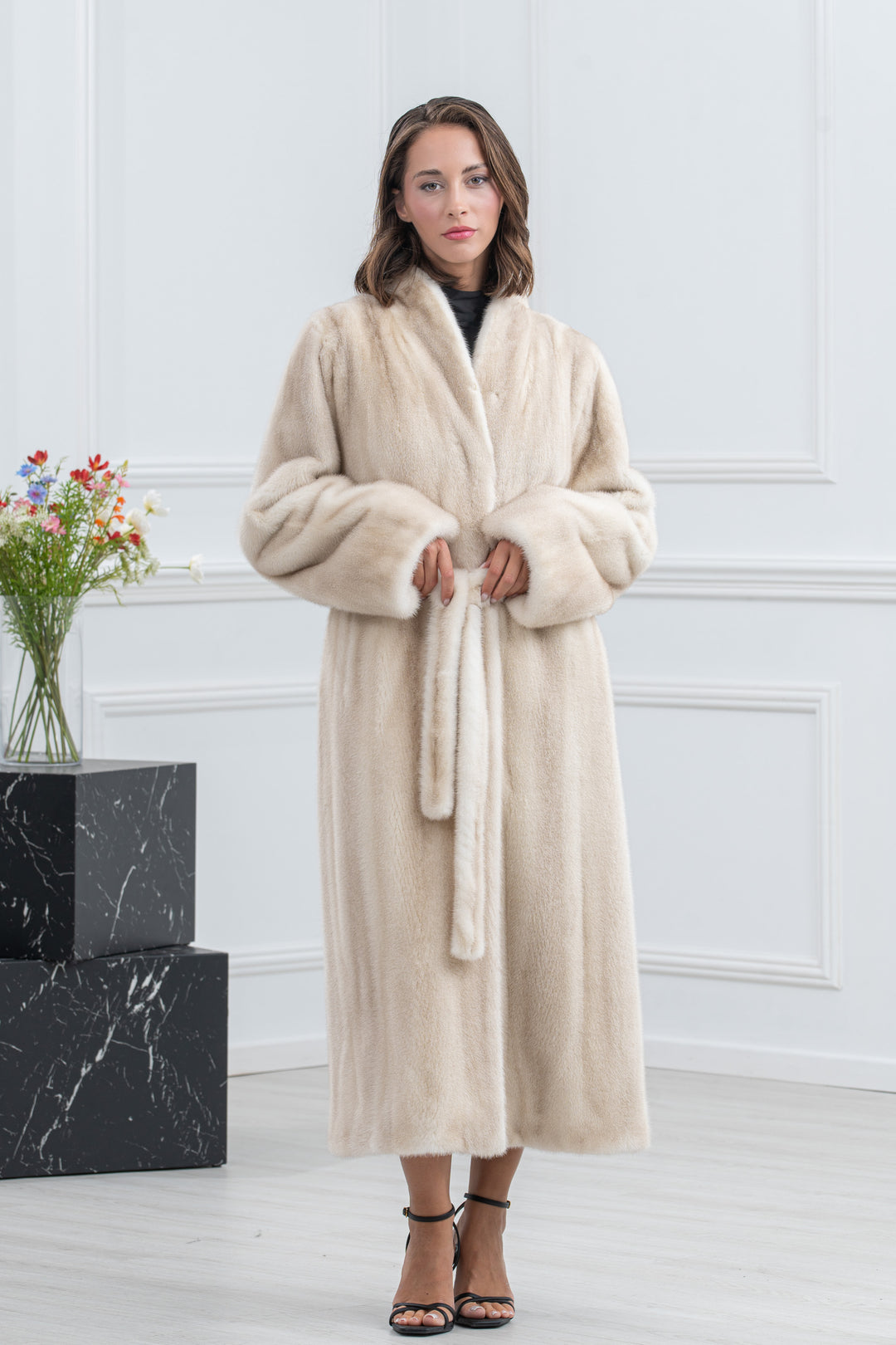 Cinnamon Mink Fur Coat - Women&