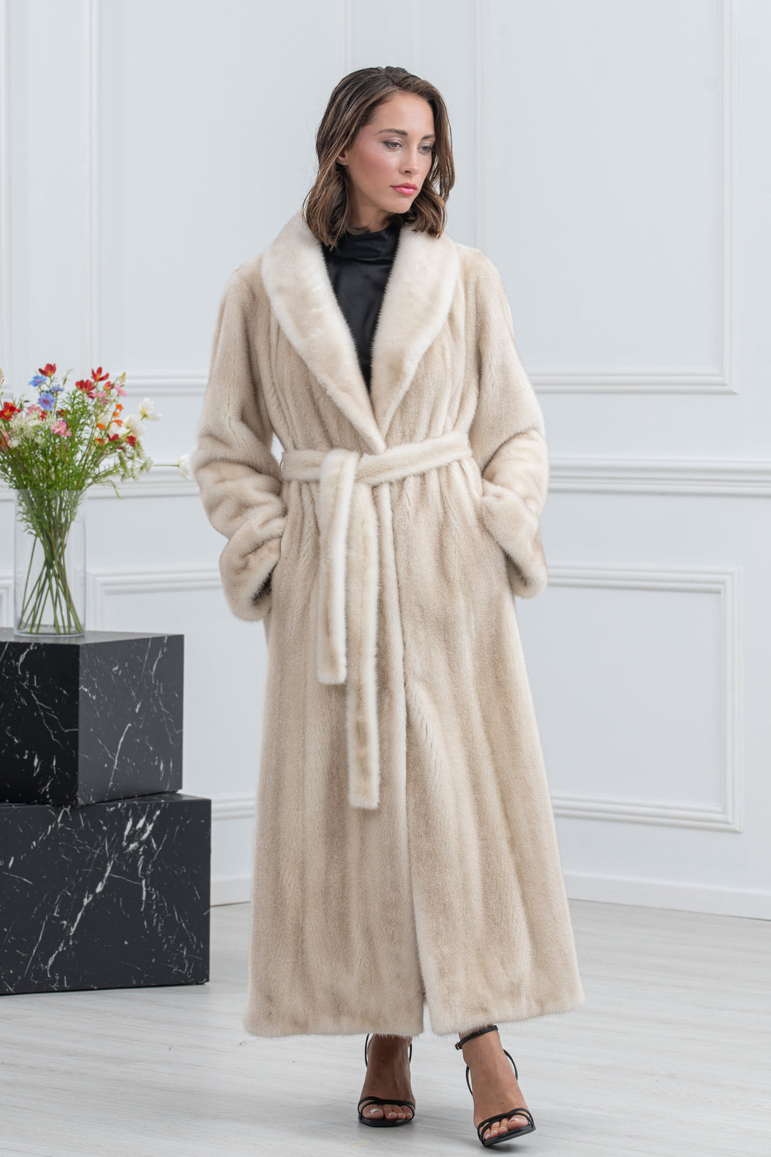Cinnamon Mink Fur Coat - Women&