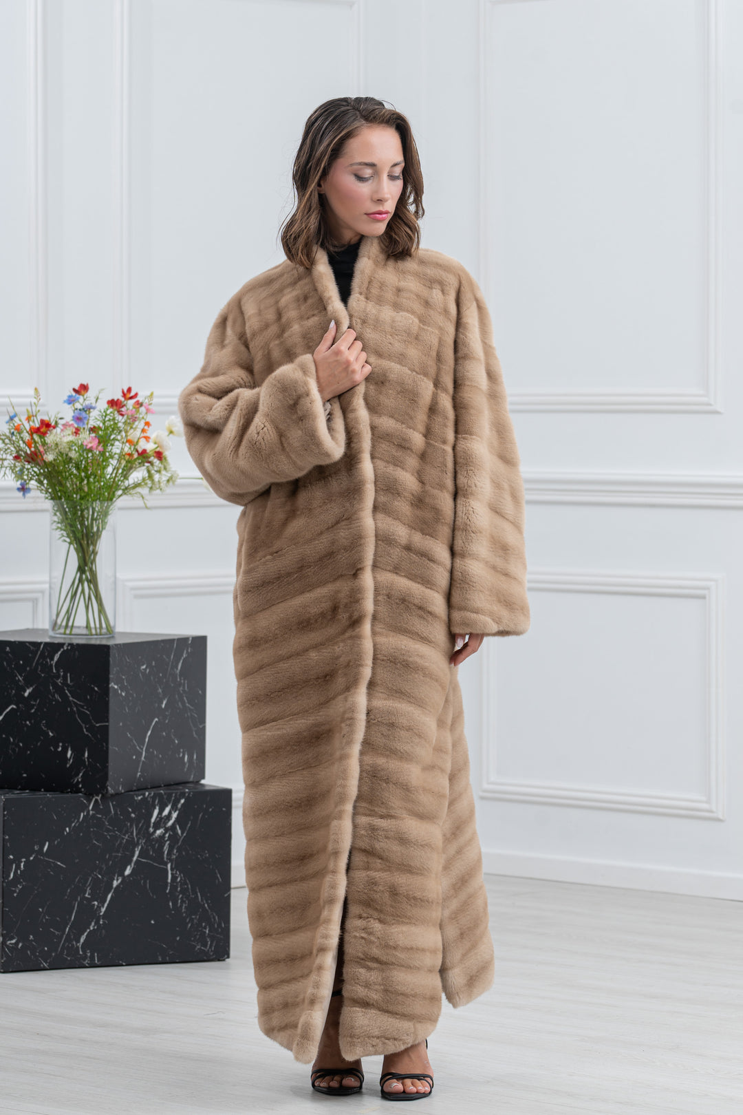 Palomino Mink Fur Coat - Women&