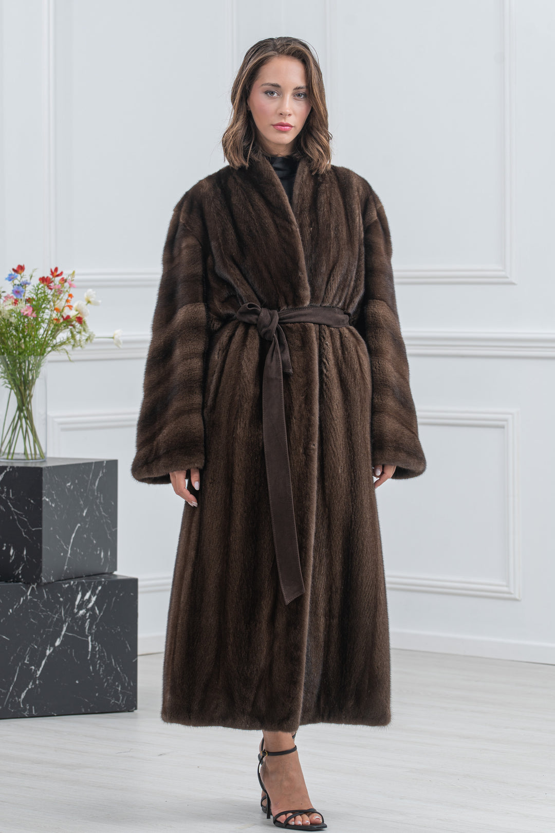 Sc.Brown Mink Fur Coat - Women&