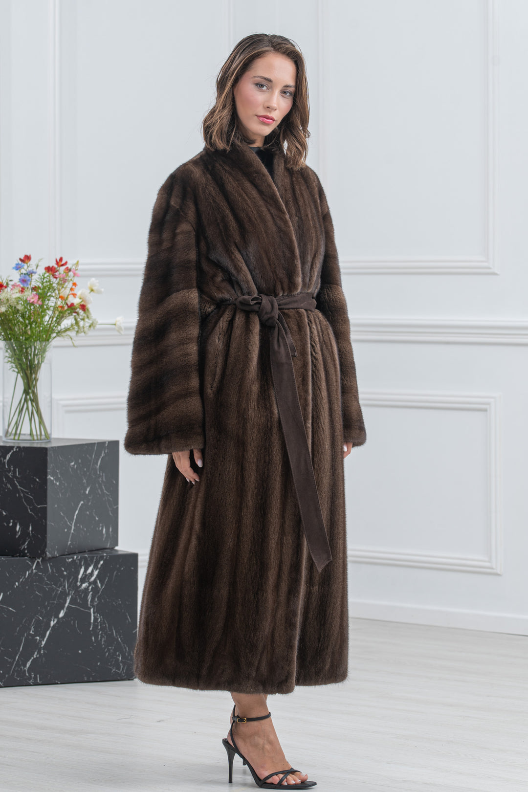 Sc.Brown Mink Fur Coat - Women&