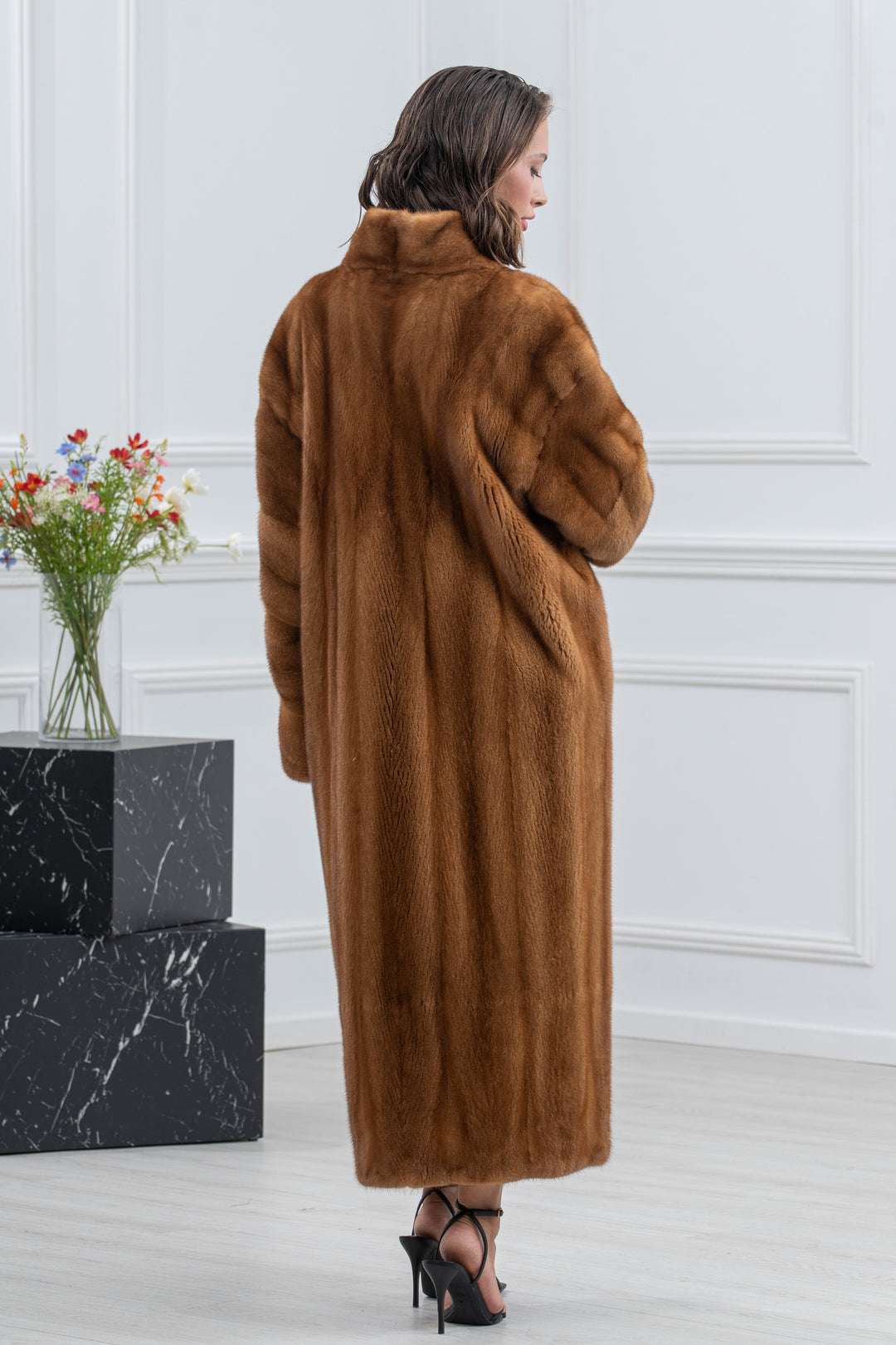 Gold Mink Fur Coat - Women&