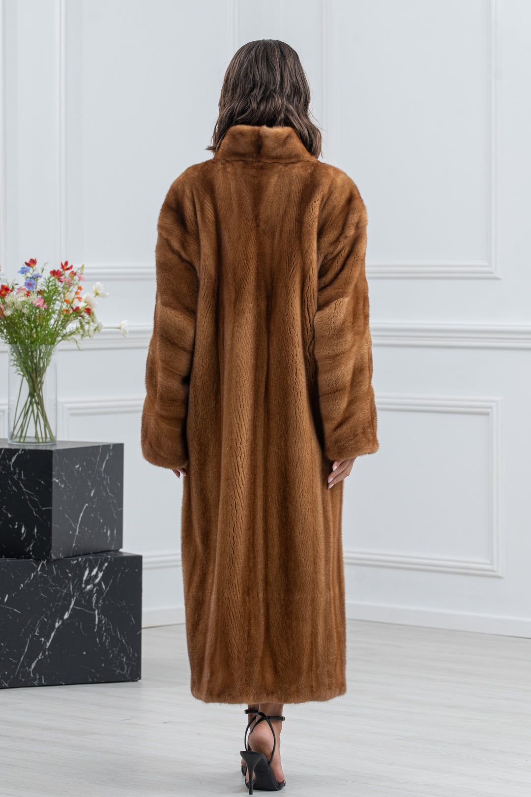 Gold Mink Fur Coat - Women&