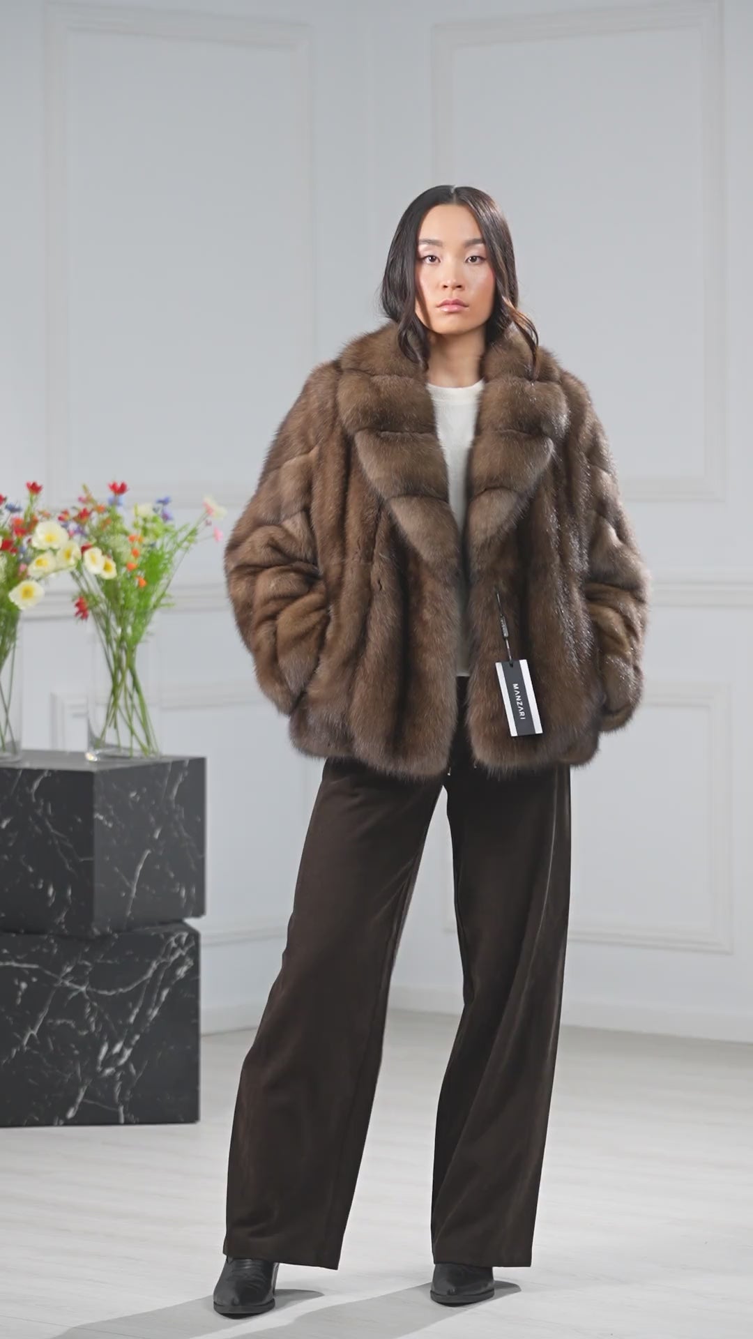 Platinum Russian Sable Short Jacket - Women&