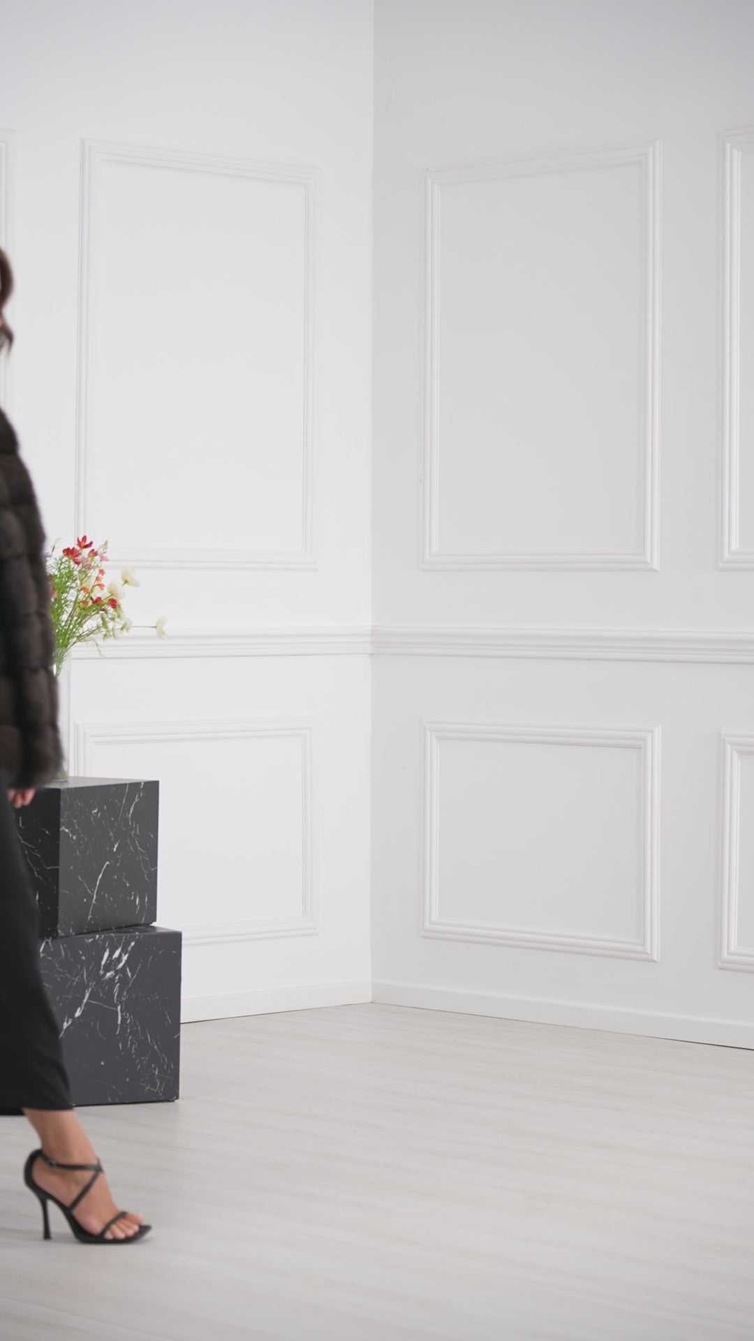 Carbonio Silvery Russian Sable Fur Short Jacket - Women&