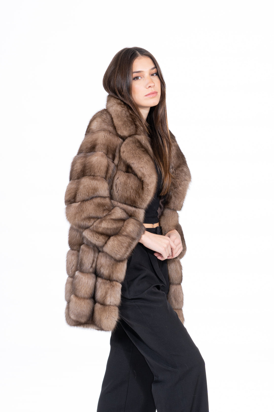 Exclusive Gun Metal Russian sable fur coat by manzari