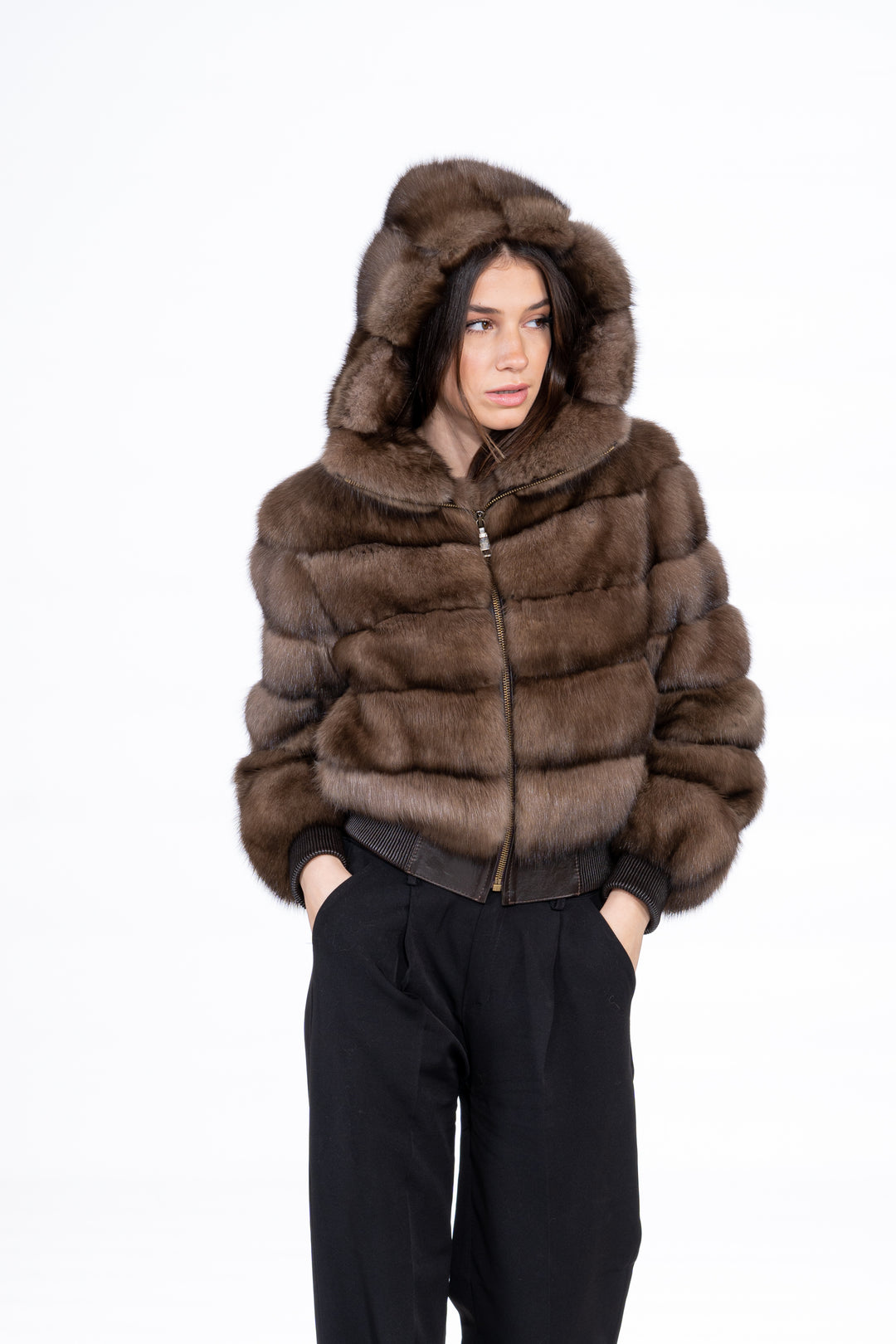 High-quality Gun Metal Russian sable fur coat for luxury lovers