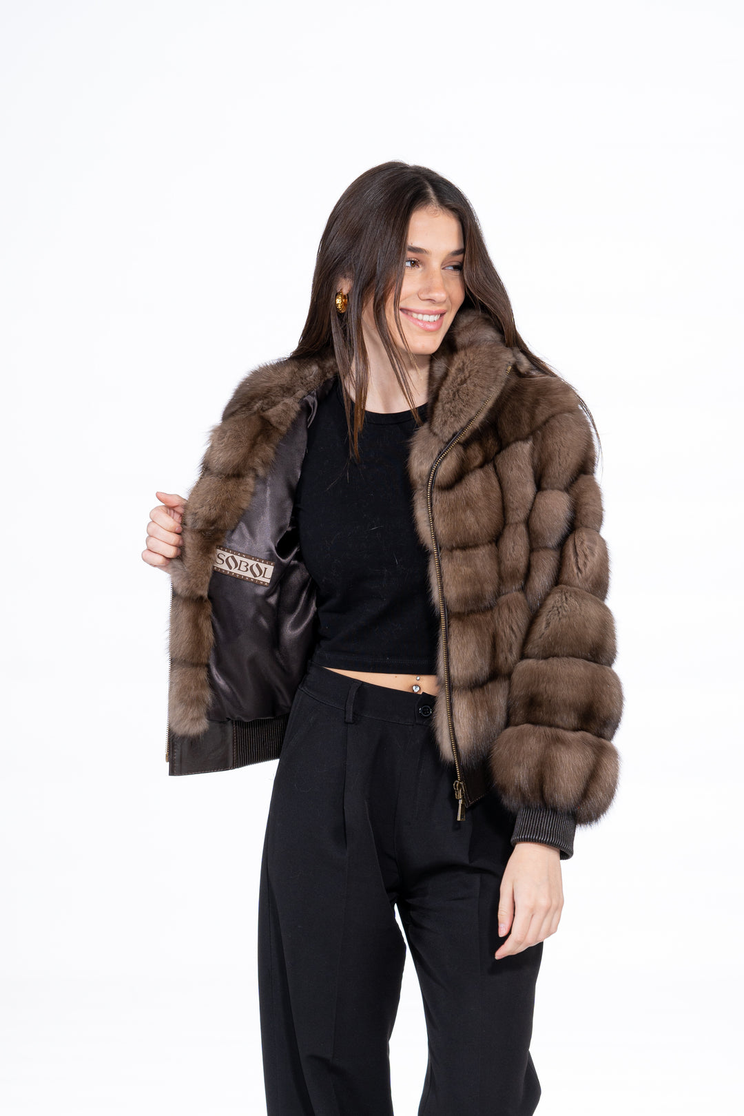 High-quality Gun Metal Russian sable fur coat for luxury lovers