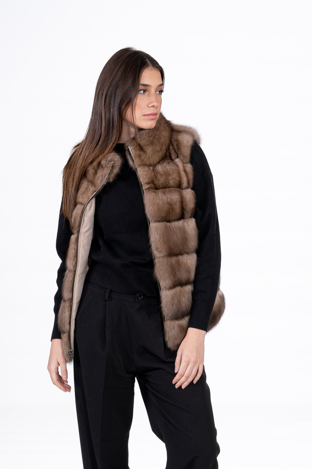 Sophisticated Lavander Russian sable fur coat for special occasions