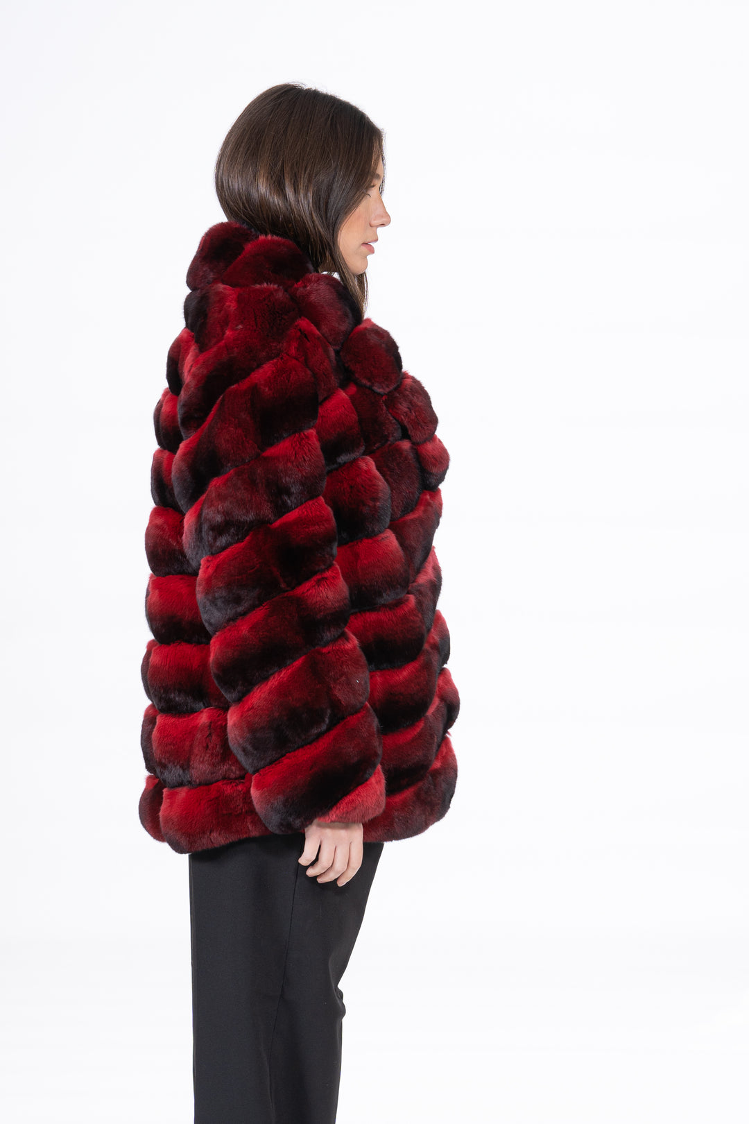 Soft and luxurious Red Chinchilla fur coat by manzari