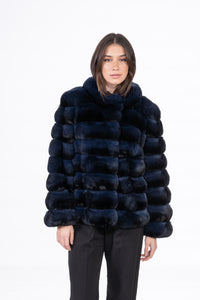 High-quality Blue Black Chinchilla fur coat for luxury lovers
