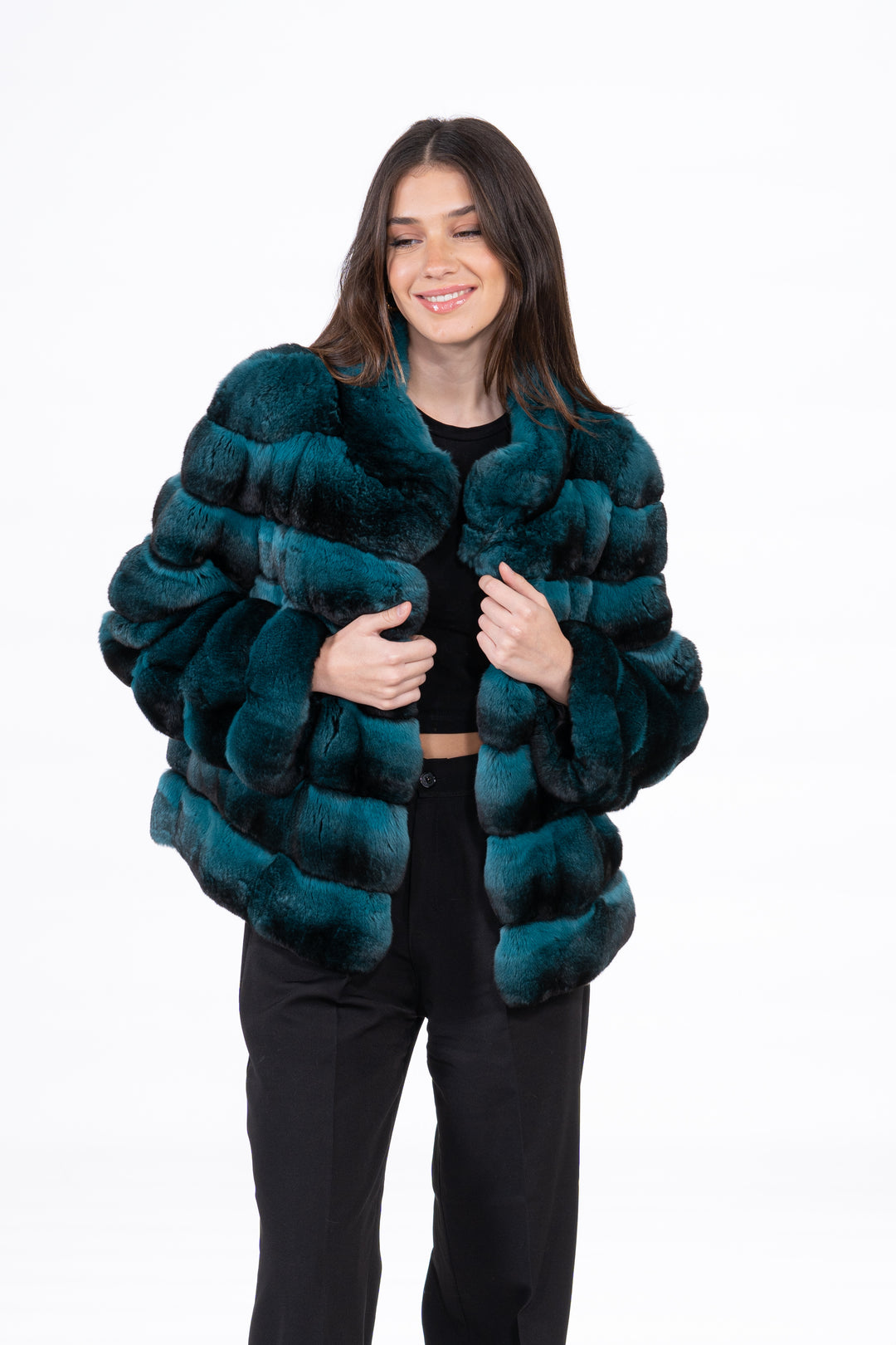 Soft and luxurious Green Chinchilla fur coat by manzari