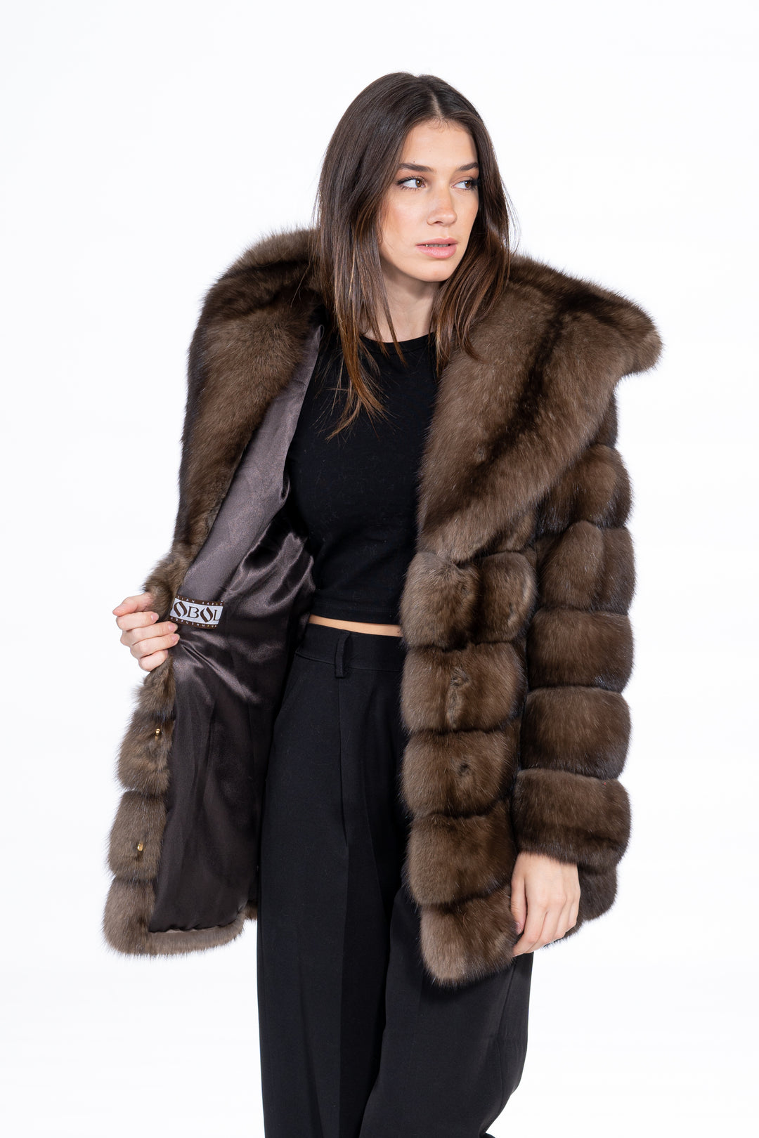 Gun Metal Russian sable fur coat by manzari for a bold statement