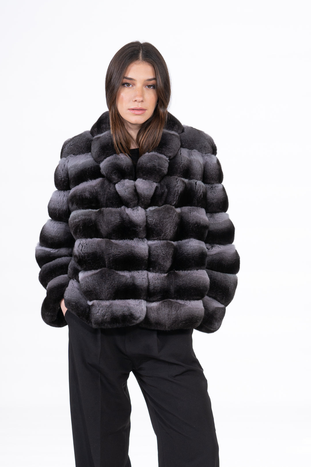 Soft and luxurious Ash Chinchilla fur coat by manzari