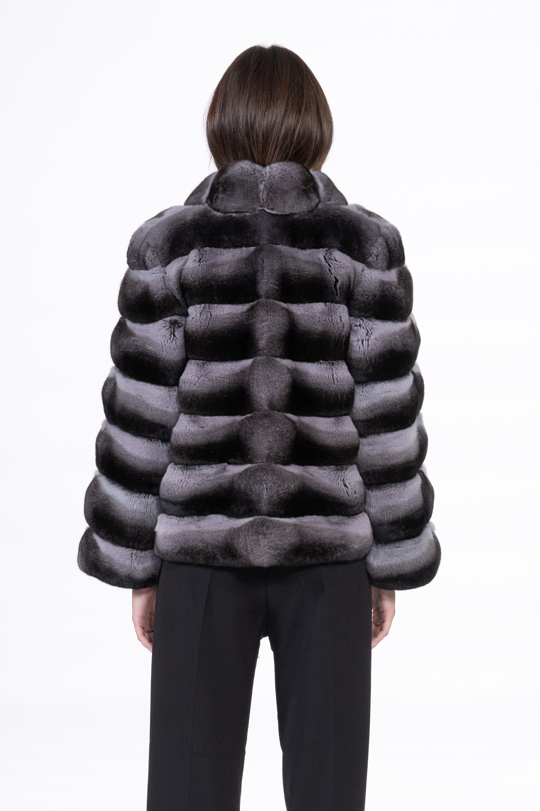 Chic Ash Chinchilla fur coat by manzari for a bold statement