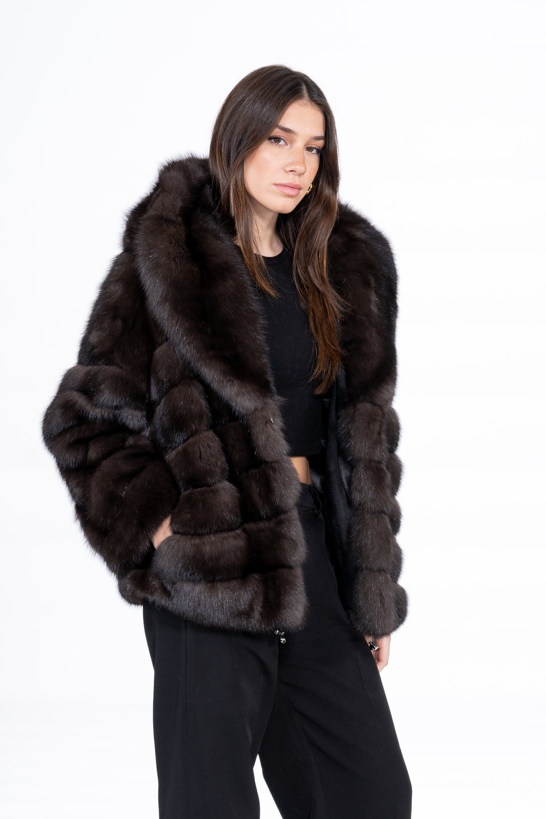 High-quality Natural Russian sable fur coat for luxury lovers