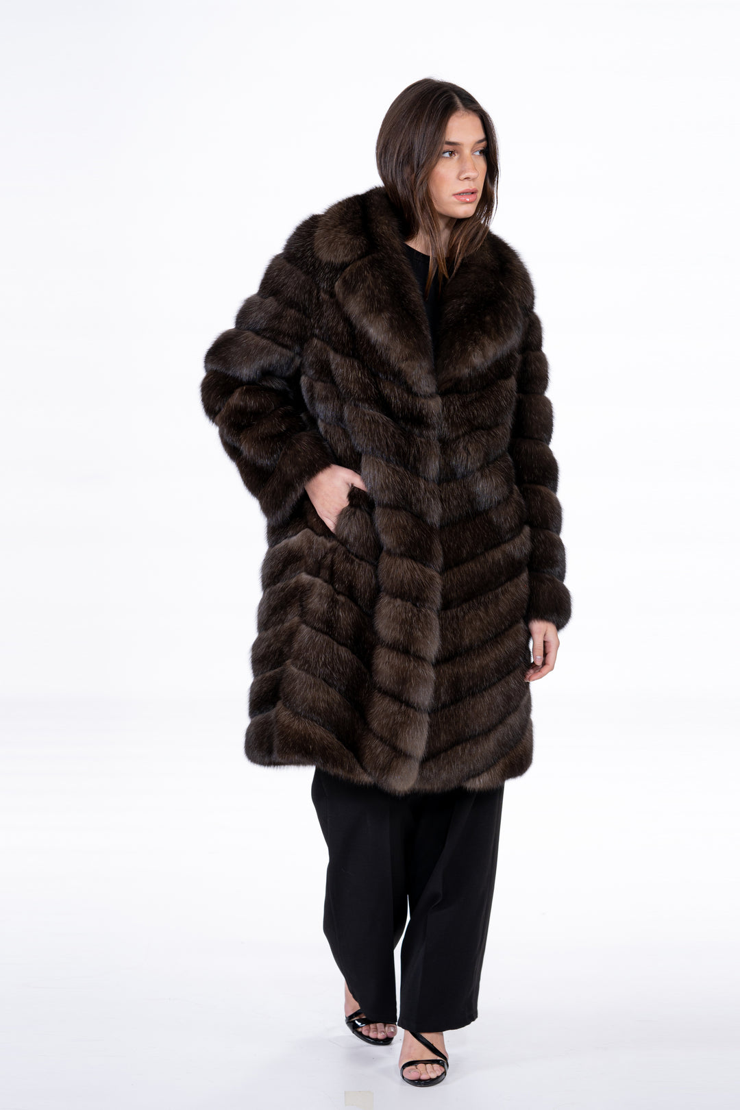 Exclusive Silvery Russian sable fur coat by manzari