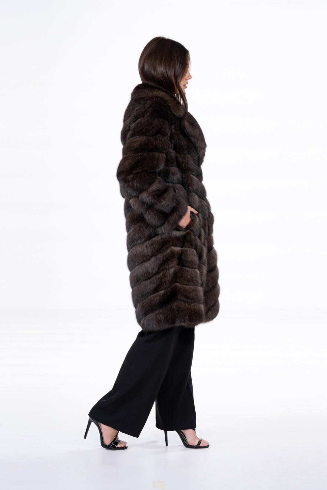 Silvery Russian sable fur coat by manzari for a bold statement