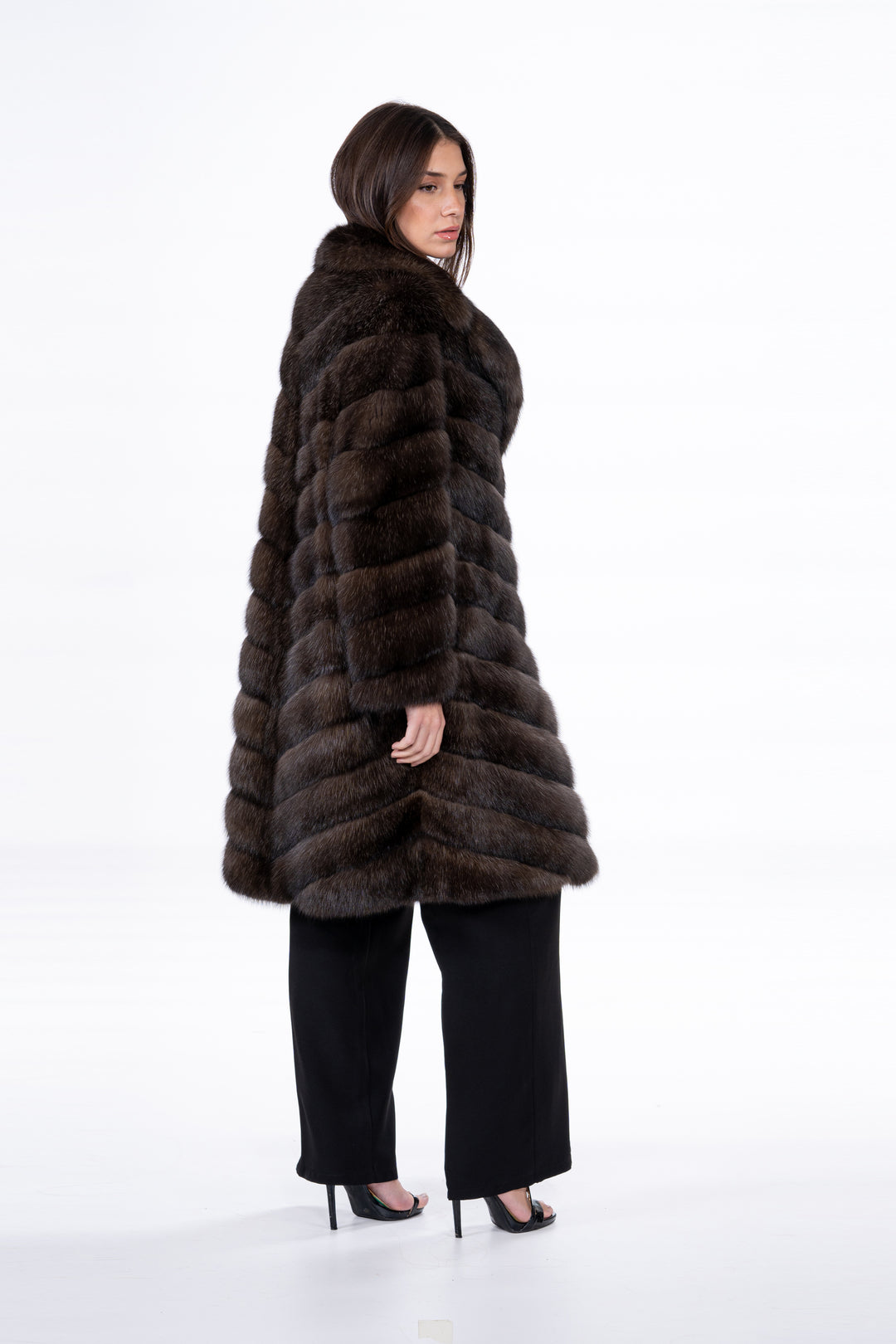 Elegant Silvery Russian sable fur coat by manzari